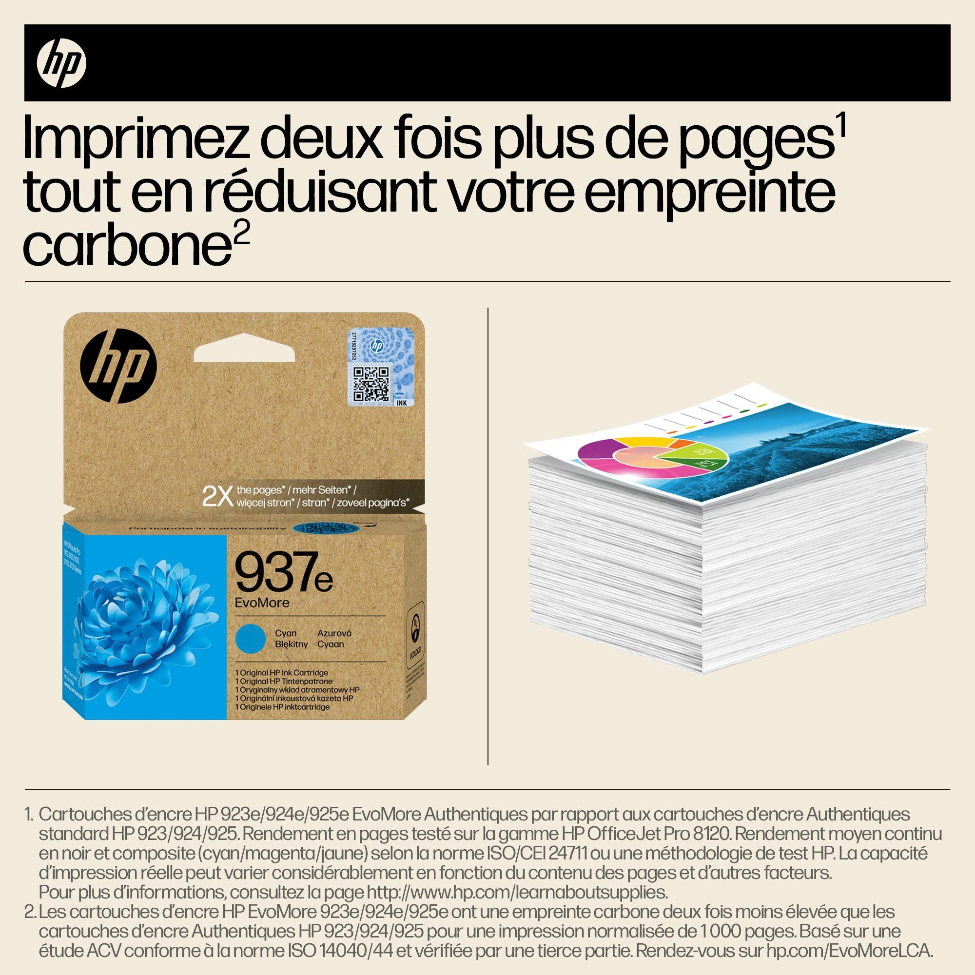 HP 937e EvoMore Cyan Original Ink Cartridge cartouche d'encre 1 piece(s) Rendement élevé (XL)