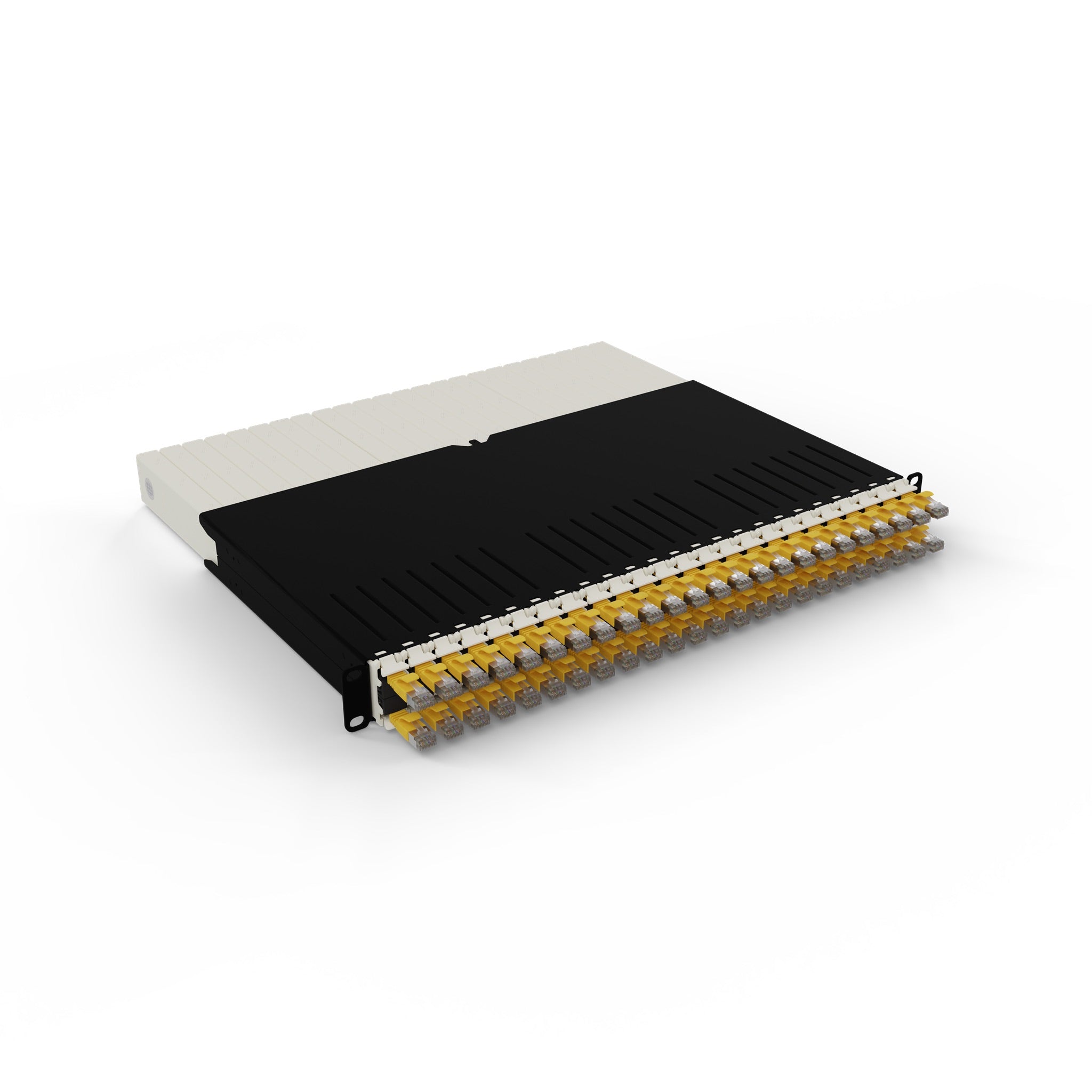 PATCHBOX ONE 24x CAT6A STP JAUNE 0,8 m 8U