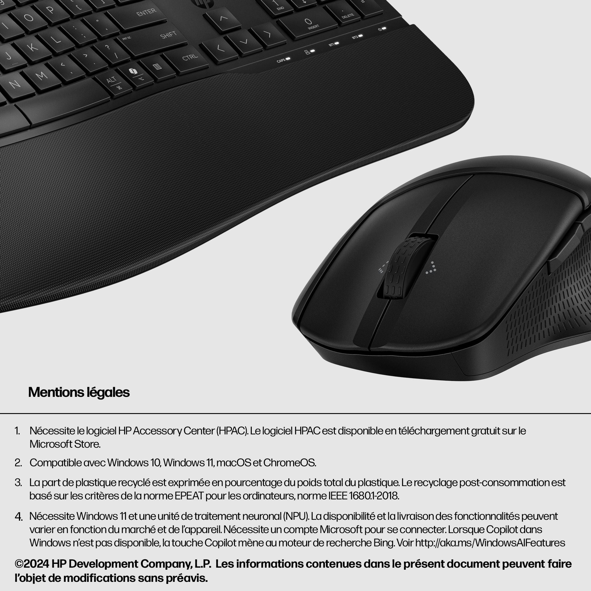HP 685 Comfort Dual-Mode Keyboard and Mouse Combo (FR)