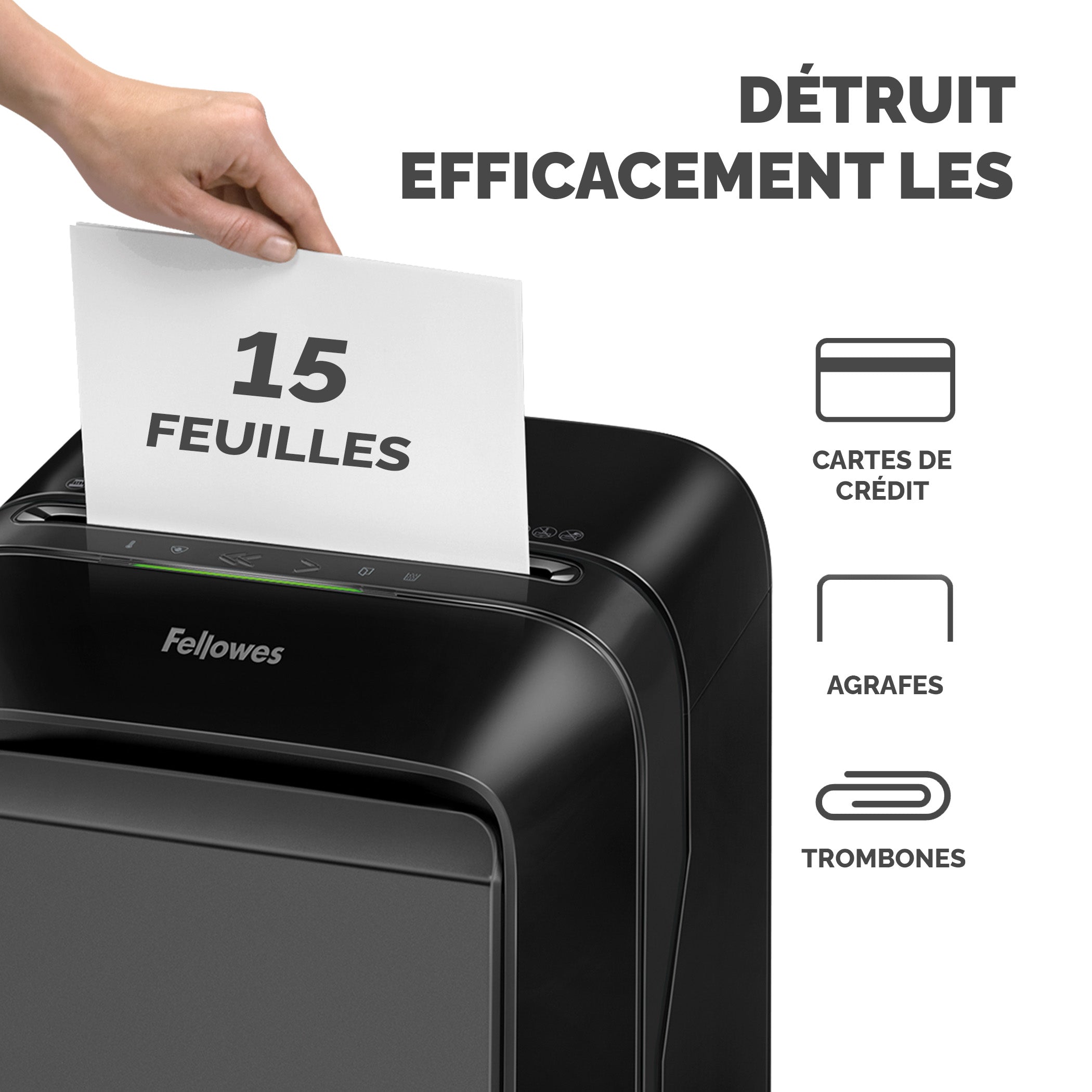 FELLOWES DESTRUCTEUR MICROSHRED LX211 NOIR COUPE MICROPARTICULES 230V EU/UK