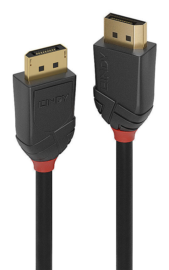 Lindy DisplayPort 2.1 80G Cable, 2m, Black Line