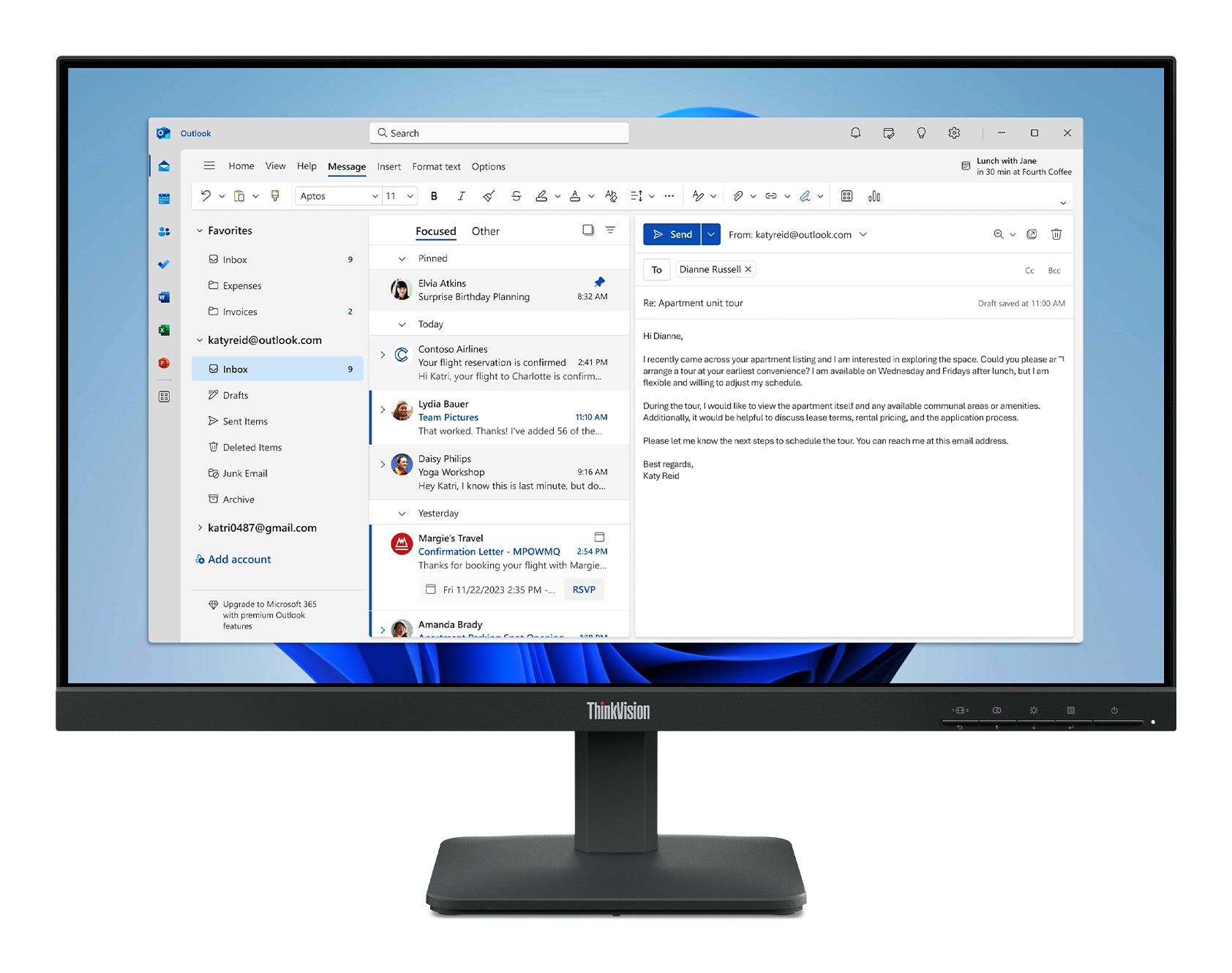 LENOVO ThinkVision S24-4e 23.8inch IPS WLED QHD 250cd/m2 4ms HDMI VGA