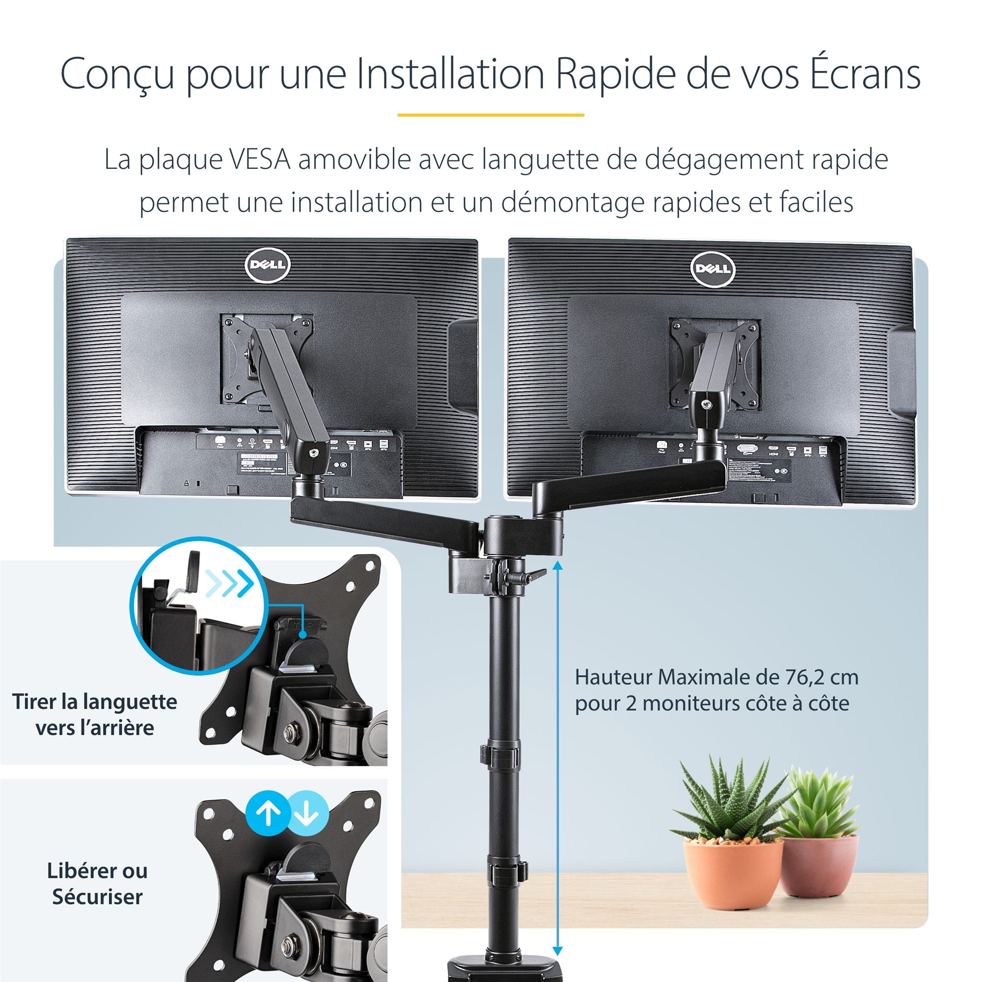 Desk Mount Dual Monitor Arm - 32in VESA