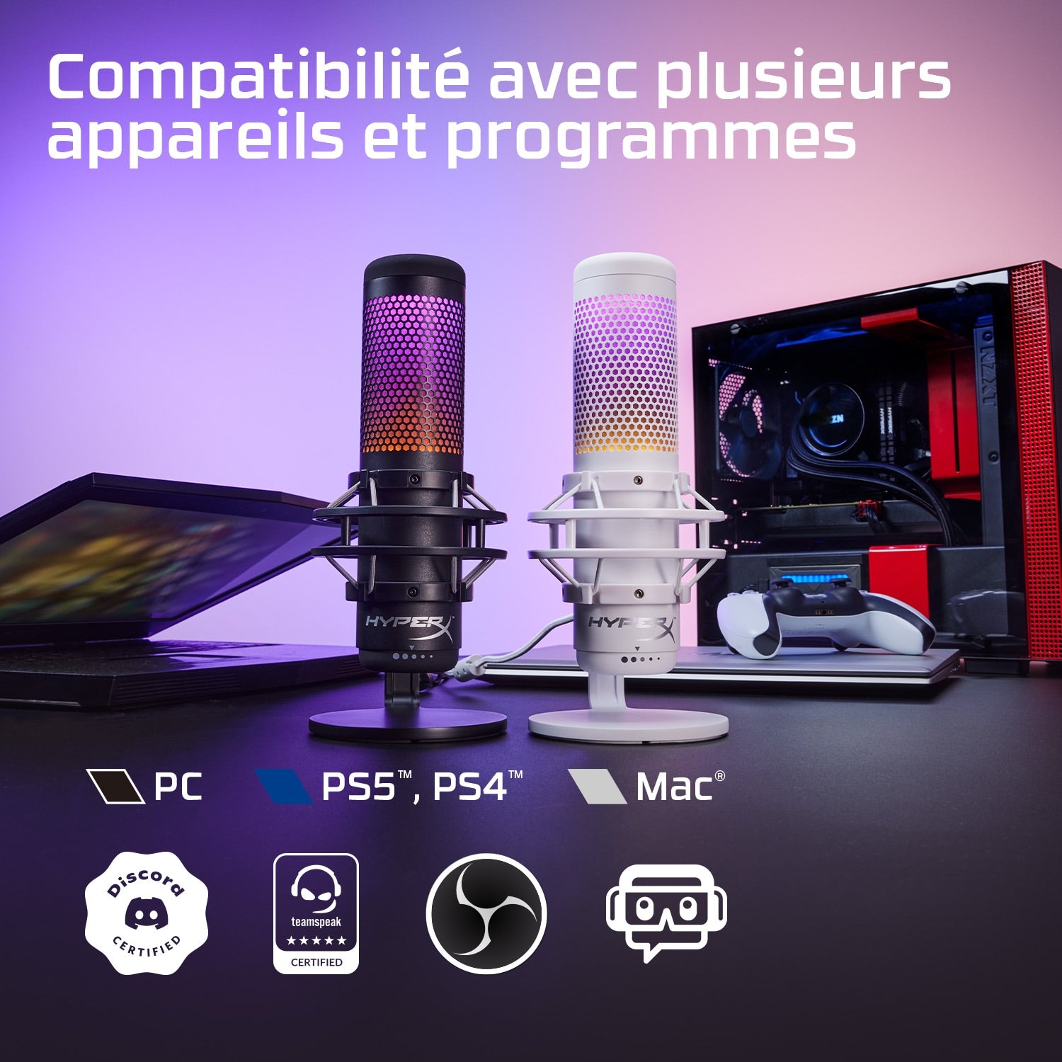 HyperX QuadCast S USB WHT Microphone