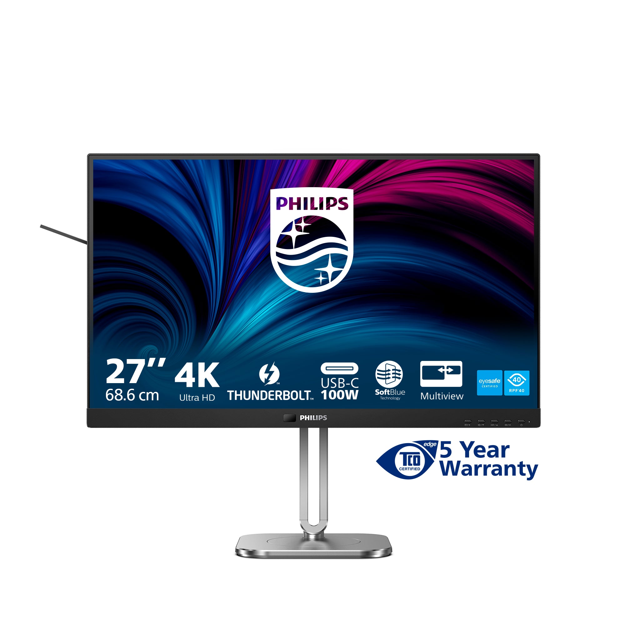 PHILIPS 27B2U6903/00 Ecran 27p UHD LED 16:9 IPS 75Hz 2xHDMI 2.0 DP 1.4 USB-C 3.2 Gen2