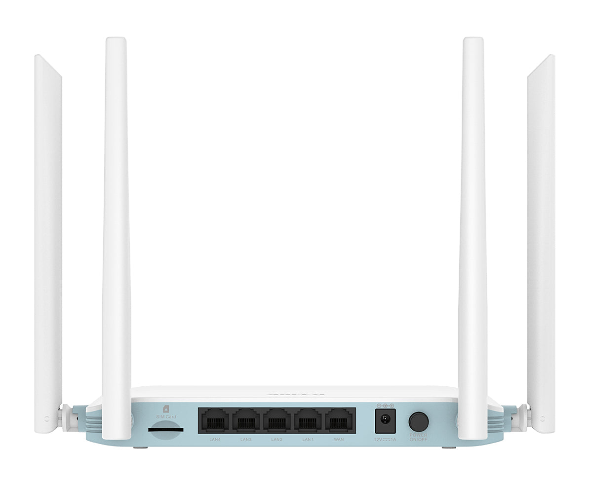 D-LINK Eagle Pro AI 4G LTE Cat. 4 Desktop Router And Auto WAN 4G backup 4x 10/100Mbps LAN ports 1x 10/100Mbps WAN port