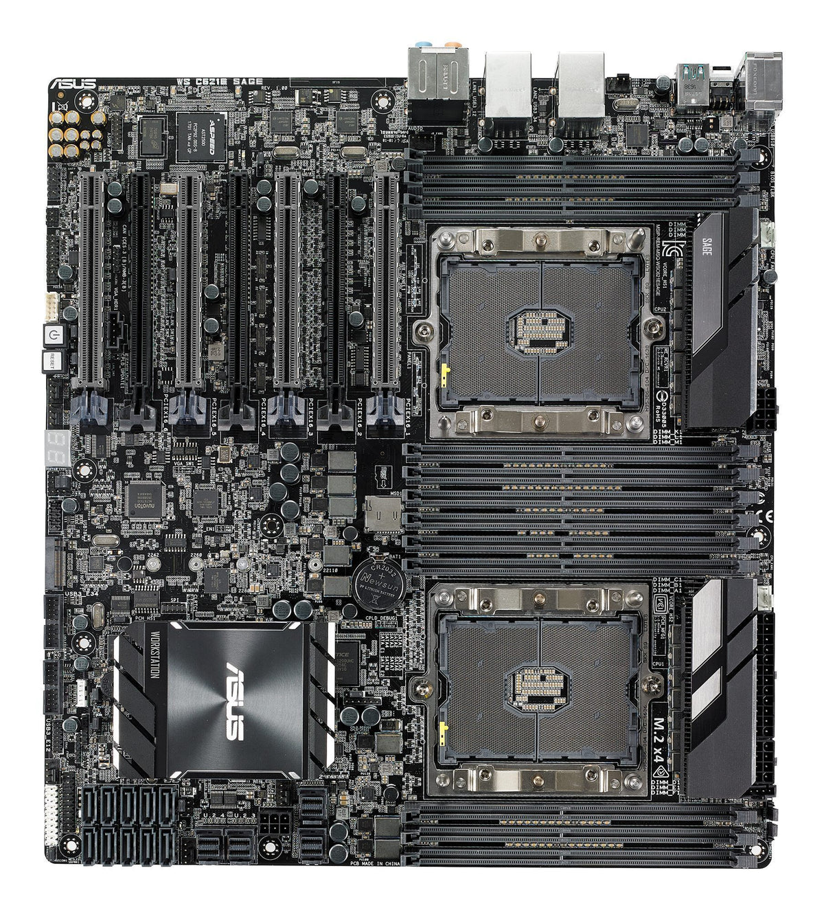 ASUS WS C621E SAGE BMC LGA 3647 Workstation Board Intel C621 with quad-strength graphics support and 12 DDR4 memory slots