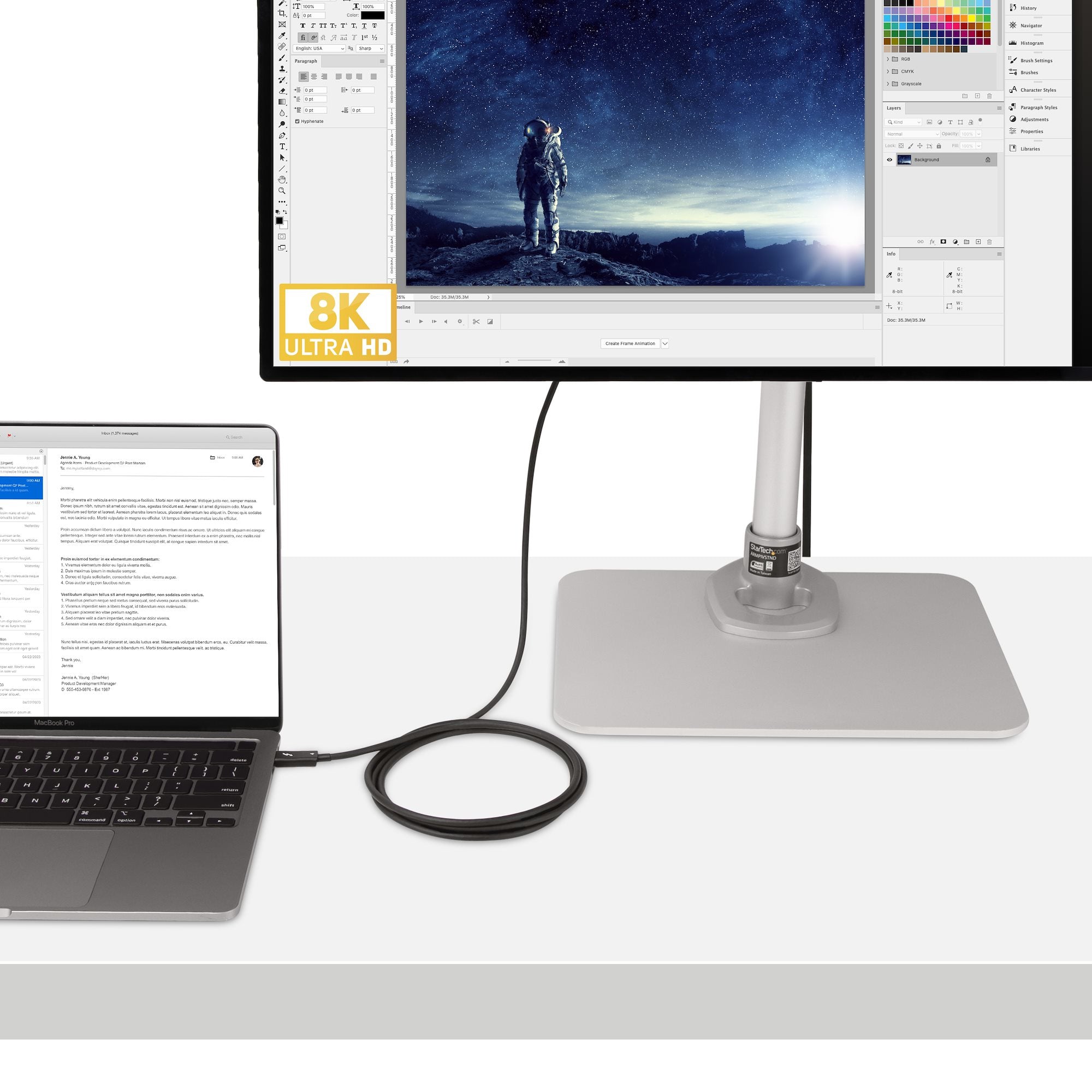 6ft Thunderbolt 4 Cable 40Gbps 100W