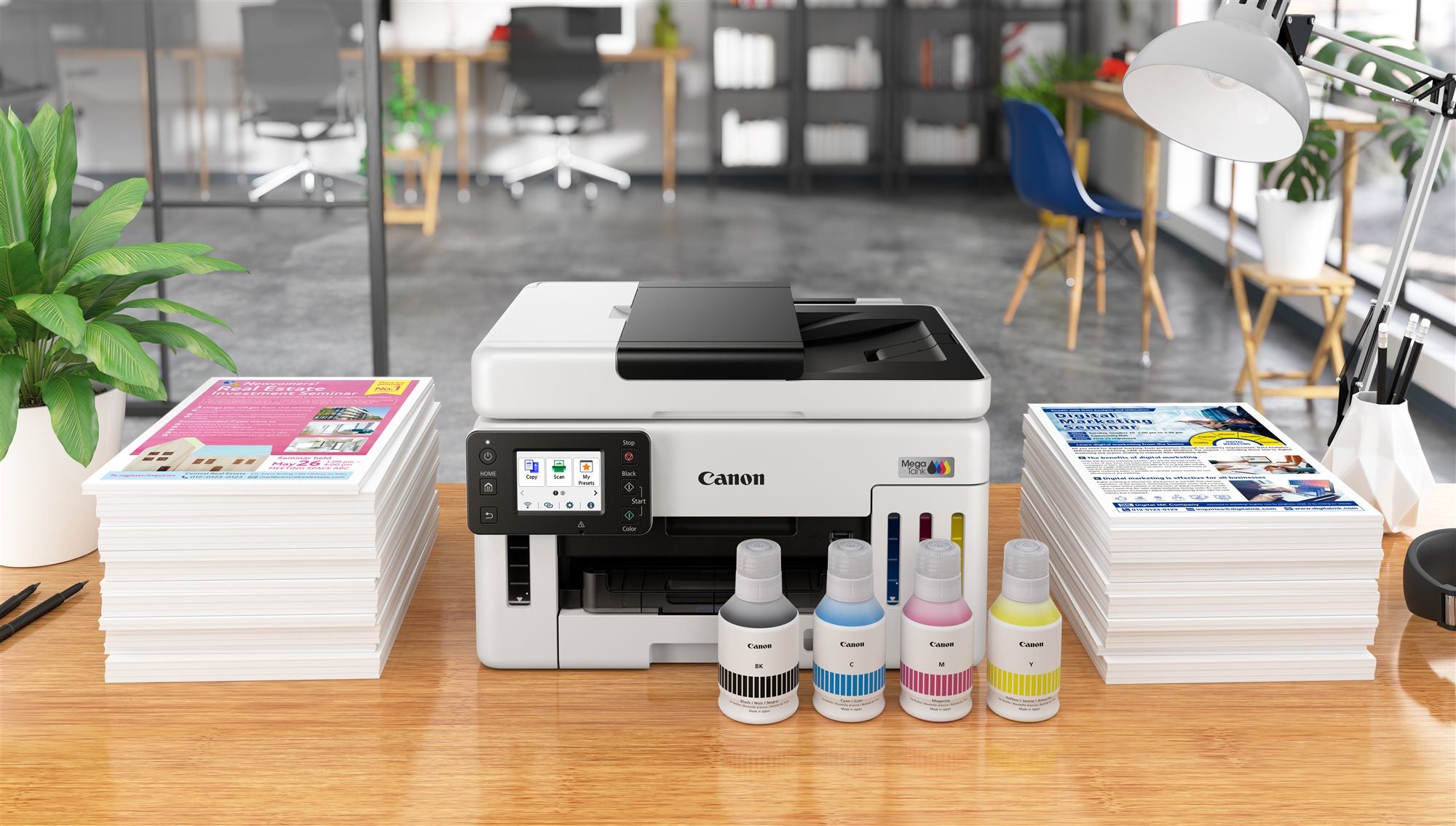 CANON MAXIFY GX6150 MegaTank MFP colour inkjet CISS Legal 216x356mm A4 24ipm Print 350sheets USB Wi-Fi LAN
