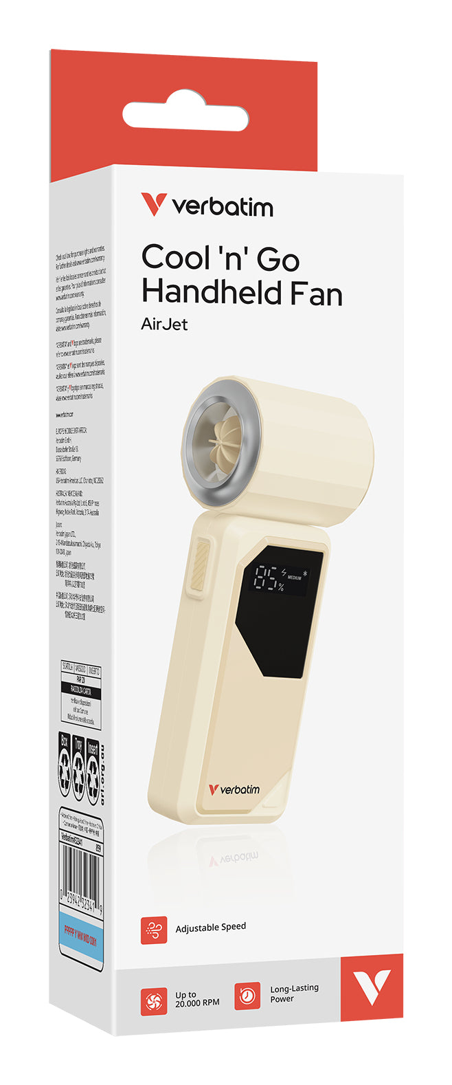CooleneGo AirJet Handheld Fan White/Silv