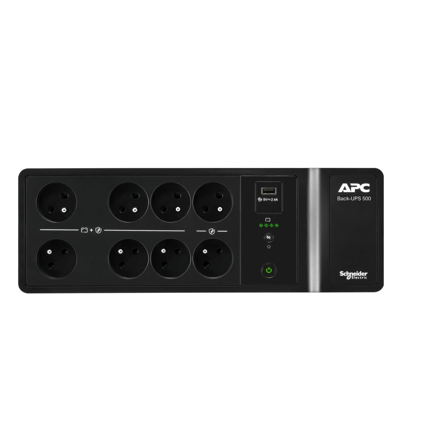 APC Back-UPS 500VA 8 schuko outlets 230V 1 USB charging port