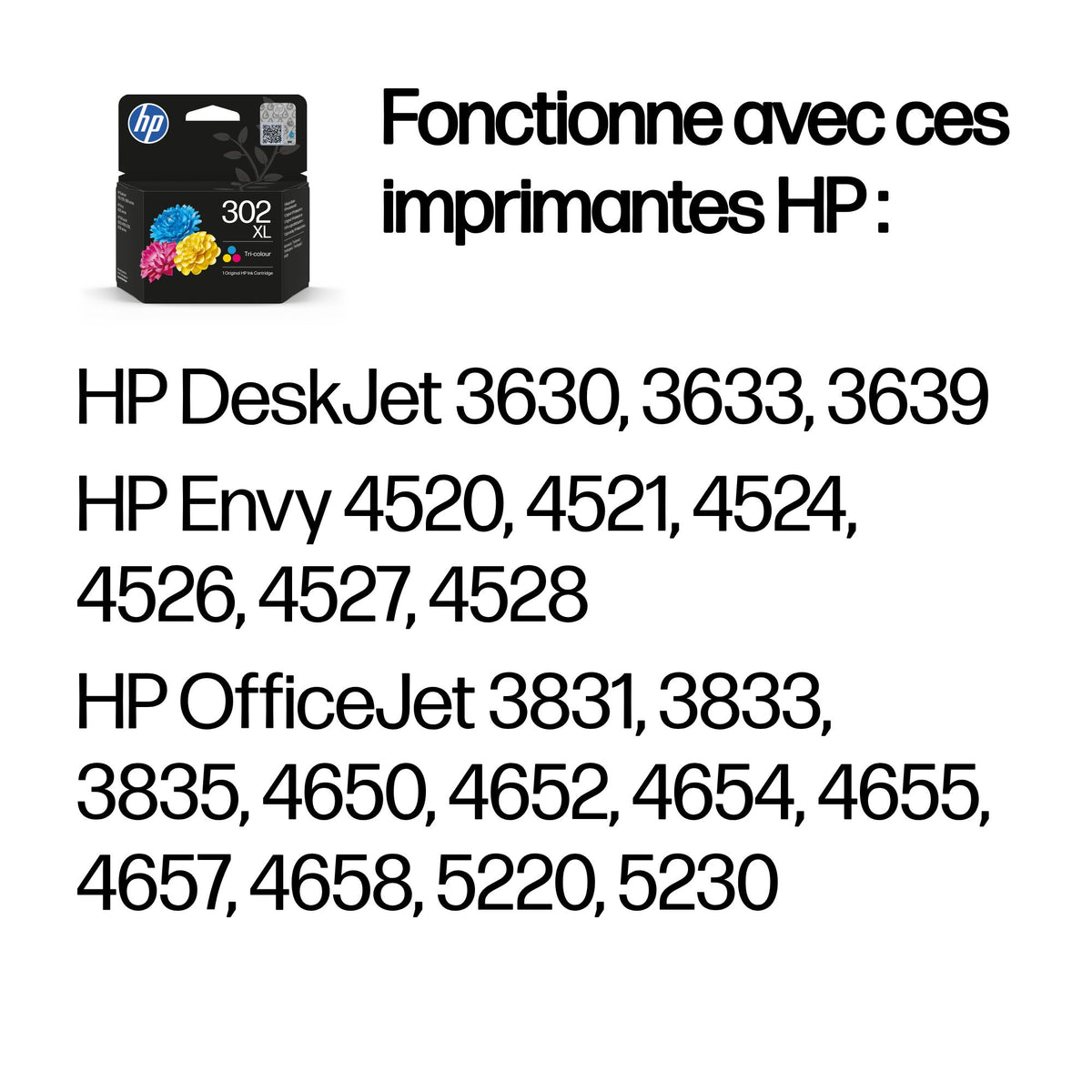 HP 302XL original Ink cartridge F6U67AE UUS Tri-color WCF (P)