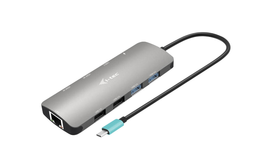 I-TEC USB-C Metal Nano Dock 2x HDMI 1x GLAN 2x USB 3.2 2x USB2.0 1x USB-C 3.2 Gen.1 Data 1x USB-C 100W PD Sans Alimentation