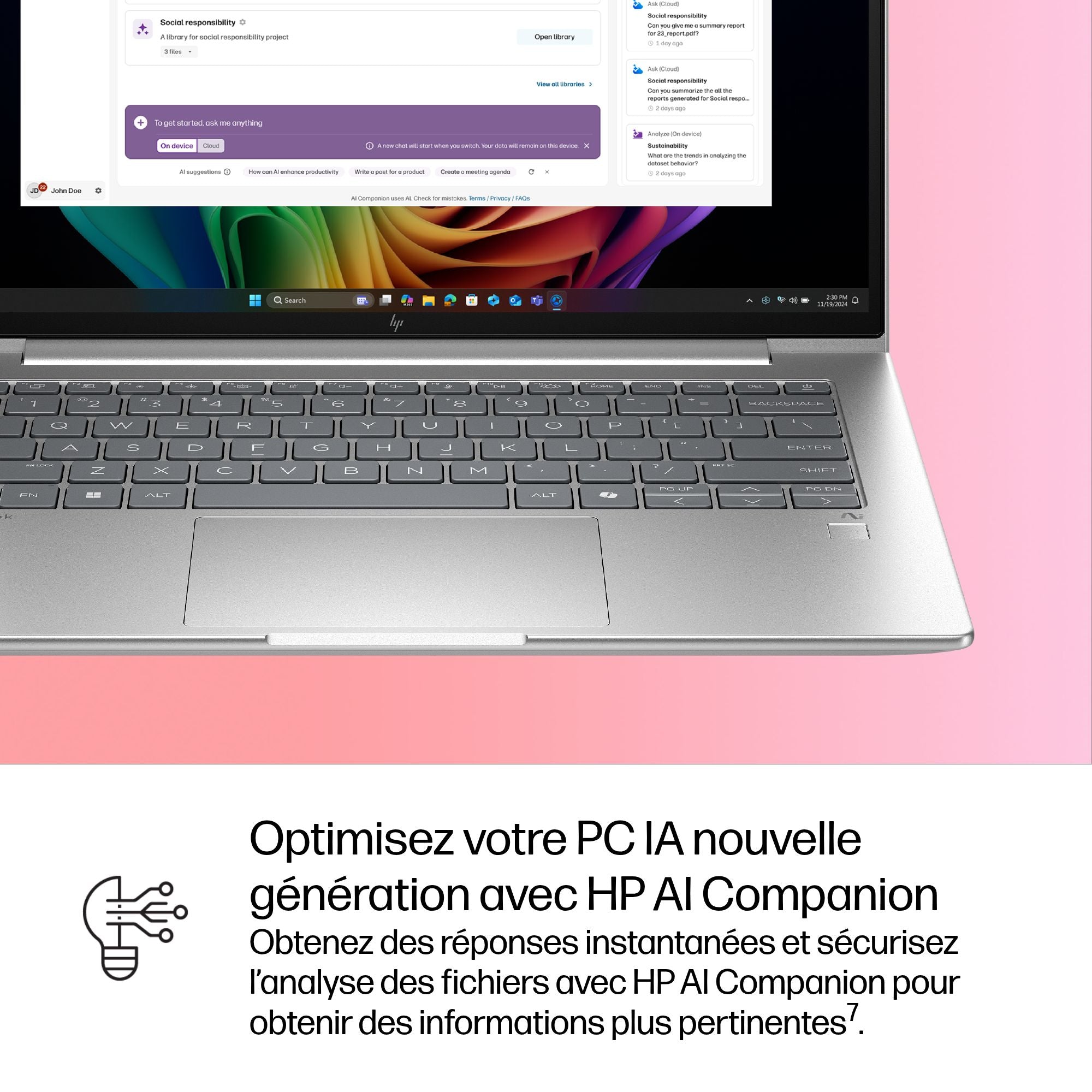HP EliteBook 6 G1iq IA Nouvelle génération Snapdragon X1-26-100 14p WUXGA 16Go 512Go SSD UMA W11P Copilot + PC 1/1/0