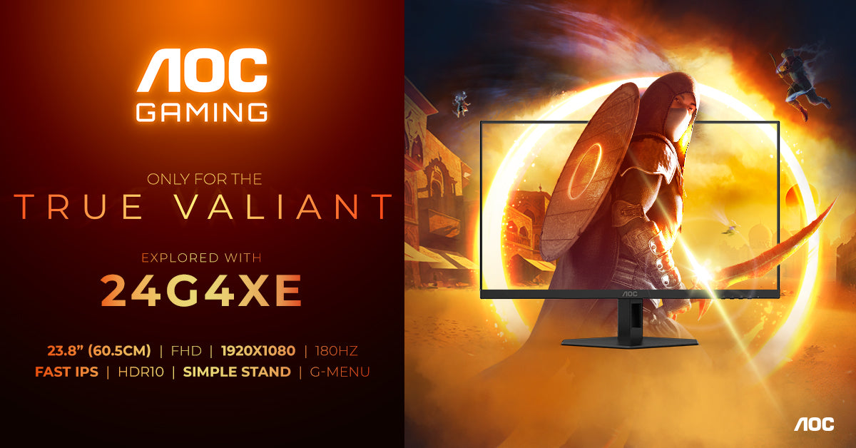 AOC Gaming 24G4XE - 24"-1920 x 1080 Full HD (1080p) @ 180 Hz - Fast IPS - 300 cd/m² - 1000:1 - HDR10 - 0.5 ms - 2xHDMI, DP , HP
