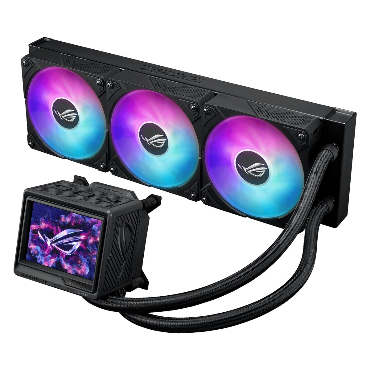 ASUS ROG Ryujin III 360 ARGB Extreme all-in-one liquid CPU cooler with Aseteks Emma Gen8 V2 pump