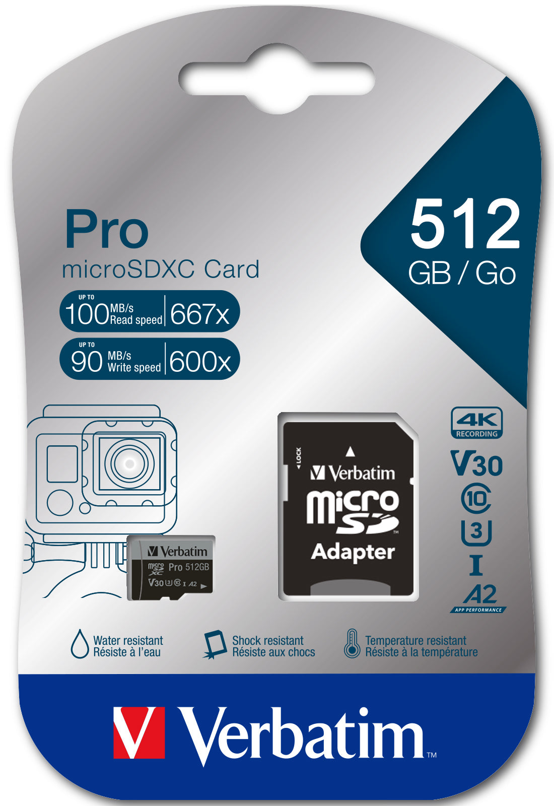 MICRO SDXC CARD PRO U3 C10 A2 512GB INCL