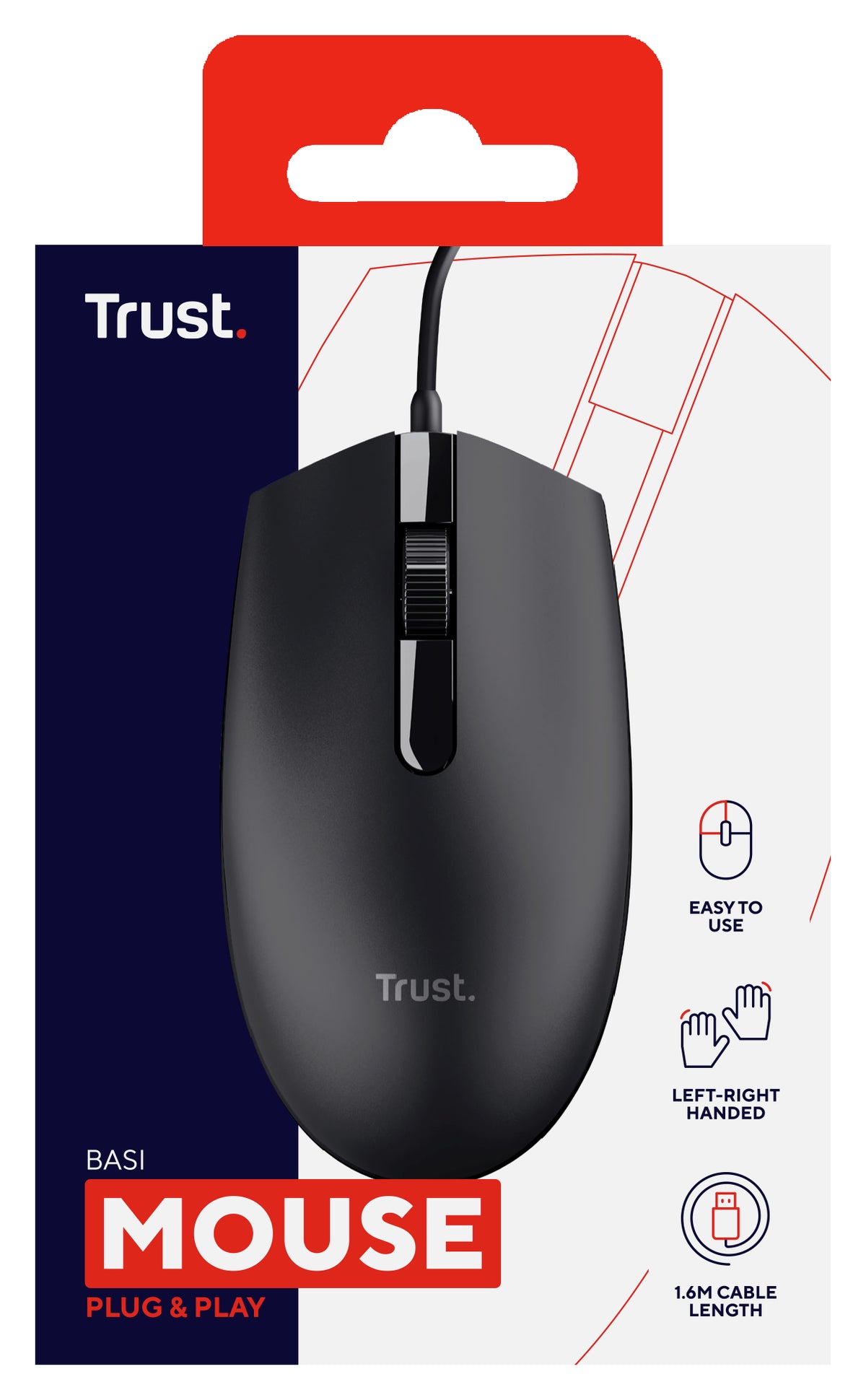 TRUST Souris filaire BASI - Noire