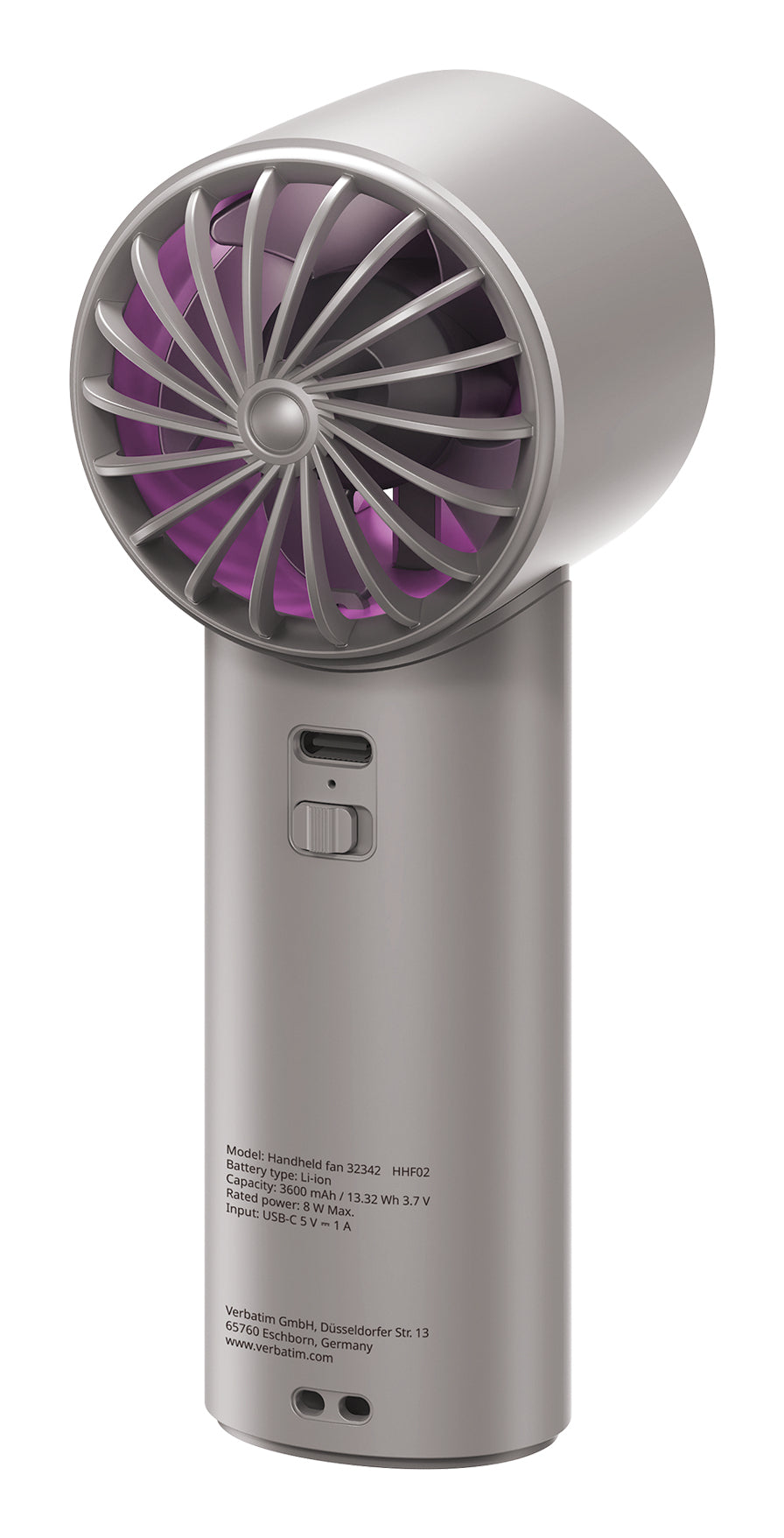 CooleneGo IceTouch Handheld Fan Grey/Pur