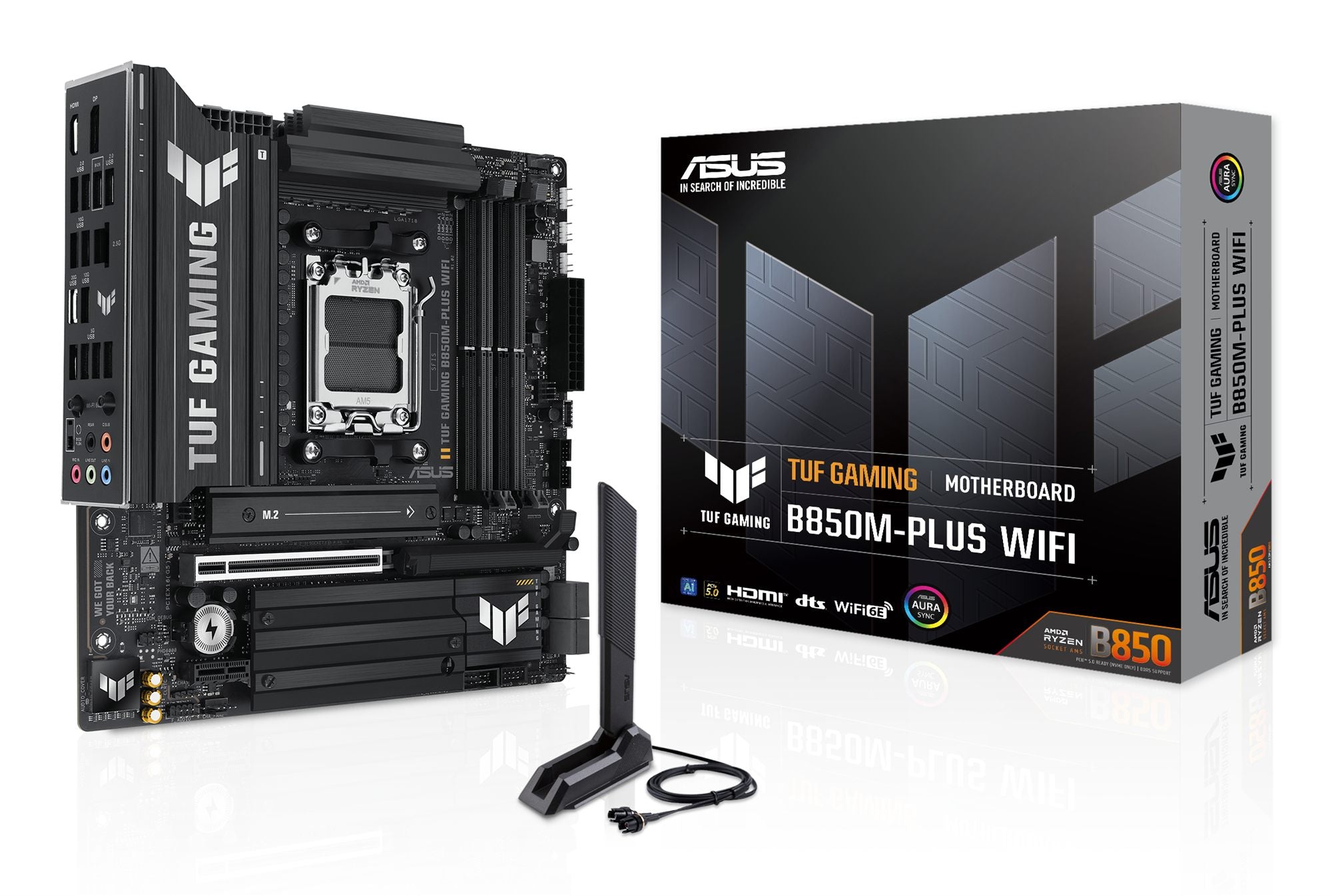ASUS TUF GAMING B850M-PLUS WIFI AM5 DDR5 micro ATX MB 1xHDMI 1xDP 3xM.2 4xSATA