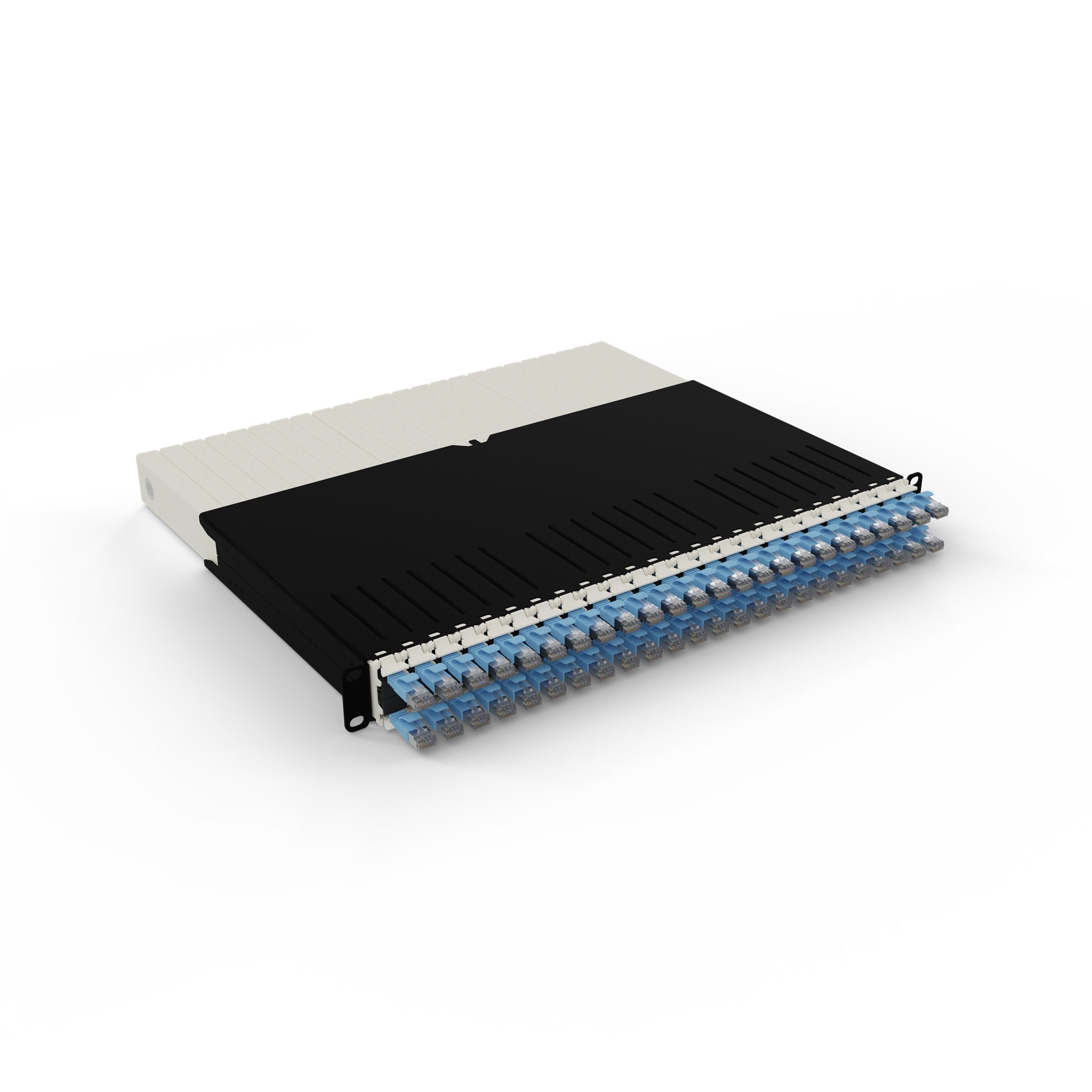 PATCHBOX ONE 24x CAT6A STP BLEU 0,8 m 8U