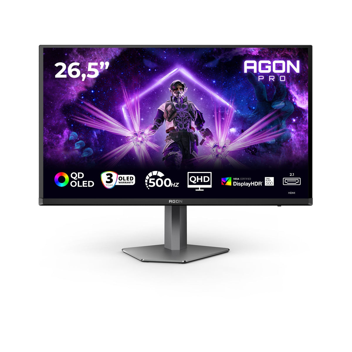 AOC AG276QKD2 26.5p 2560x1440 QD OLED Flat H/A 130MM QD Oled 500Hz USB HUB DP HDMI 1000cd/m2