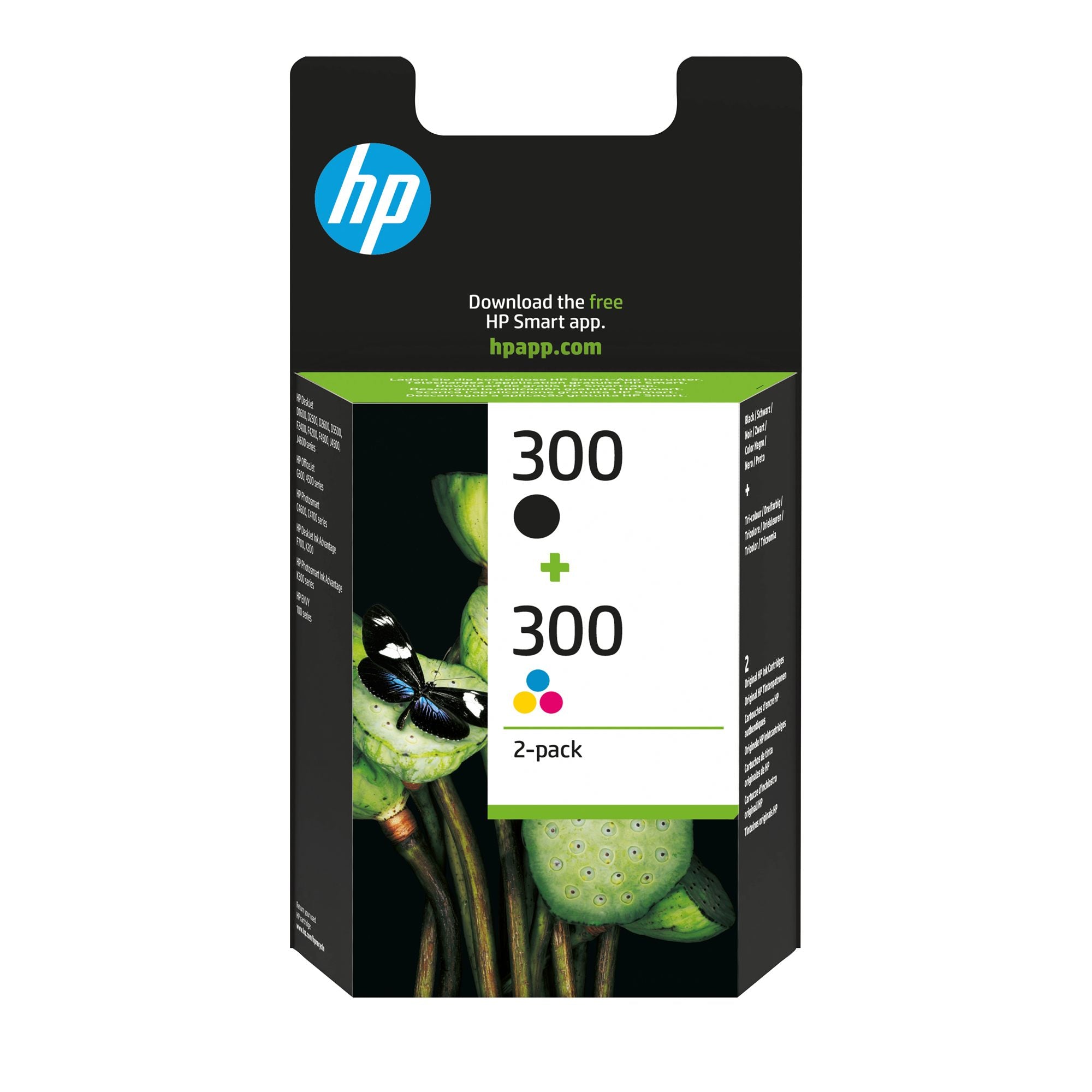 HP 300 original Ink cartridge CN637EE black and tri-colour standard capacity 2 x 4ml black: 200 pages colour: 165 pages 2-pack