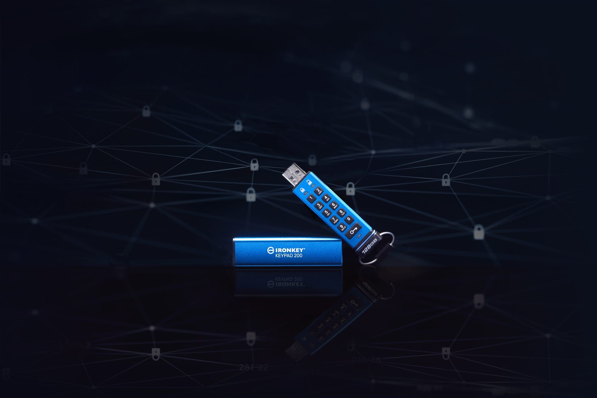 KINGSTON 128Go IronKey Keypad 200 FIPS 140-3 Lvl 3 Pending AES-256 Encrypted