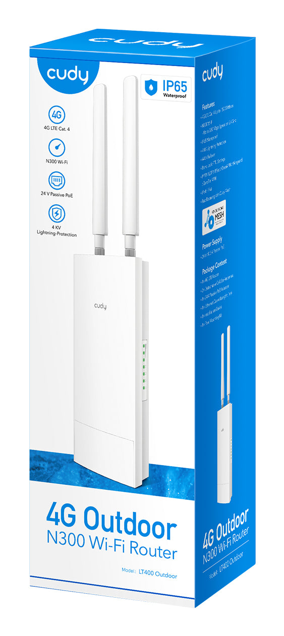 Cudy LT400 routeur sans fil Fast Ethernet Monobande (2,4 GHz) 4G Blanc