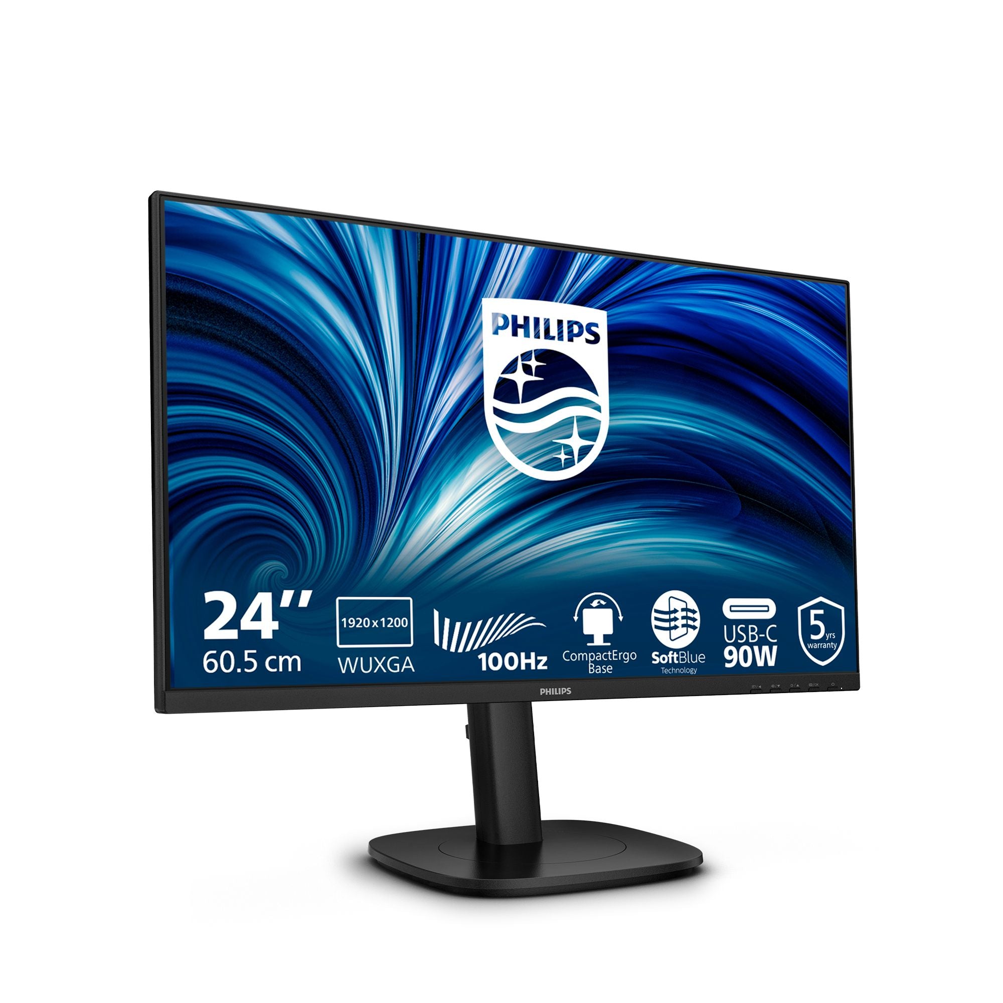 PHILIPS 24p 1920x1200 100Hz IPS Flat H/A 150 MM USB C DOCKING DISPLAY Daisy chain DICOM TUV EyeSafe certified USB HUB SPEAKERS