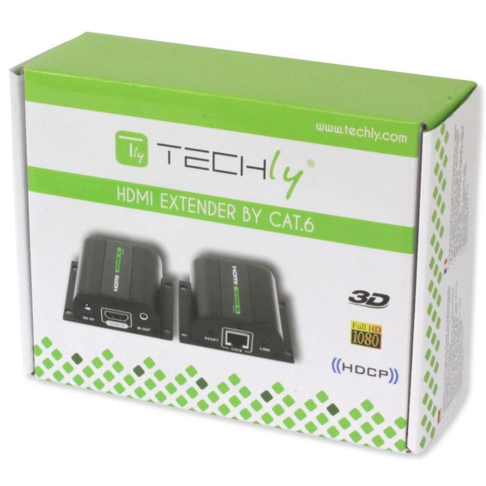 Techly IDATA EXT-E70I Extendeur HDMI 1080p60Hz jusqu'a 60m sur Cat6 avec IR
