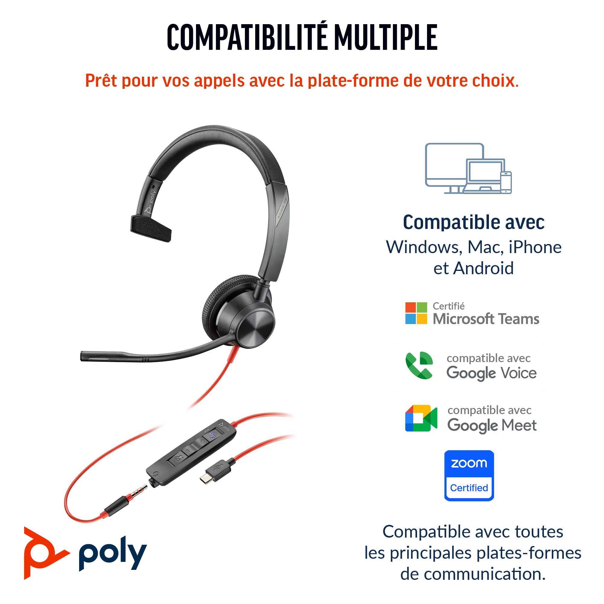 Poly BW 3315 USB-C HS+3.5mmP+USB-C/A