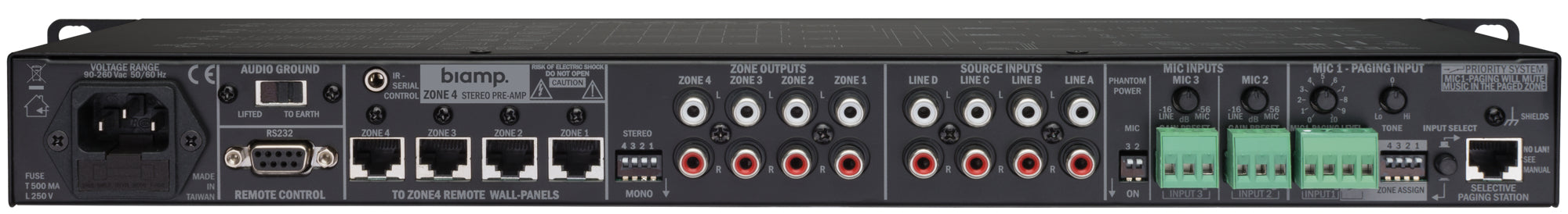 Biamp 4-zone stereo preamplifier