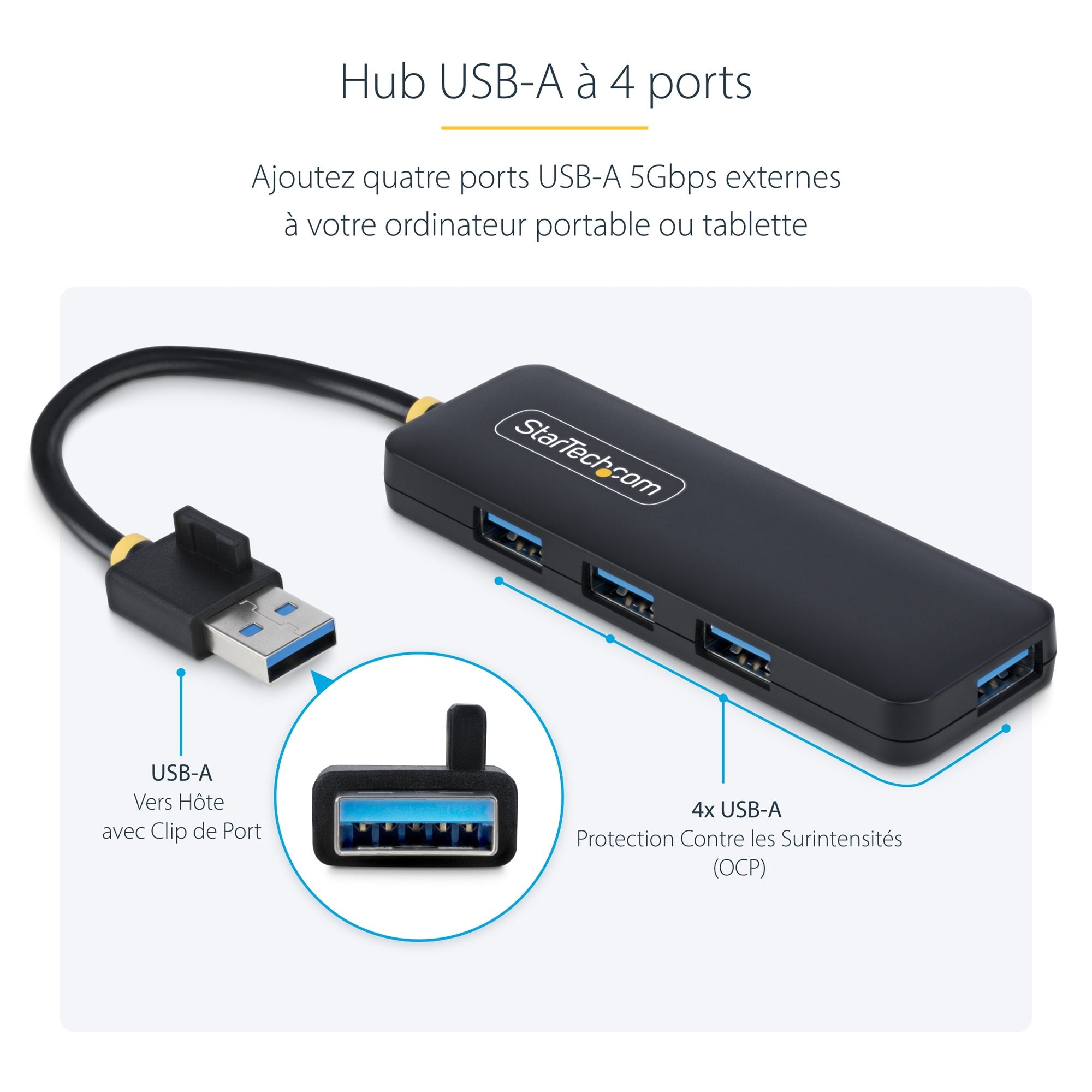 4-Port USB-A Hub Bus Powered 5Gbps