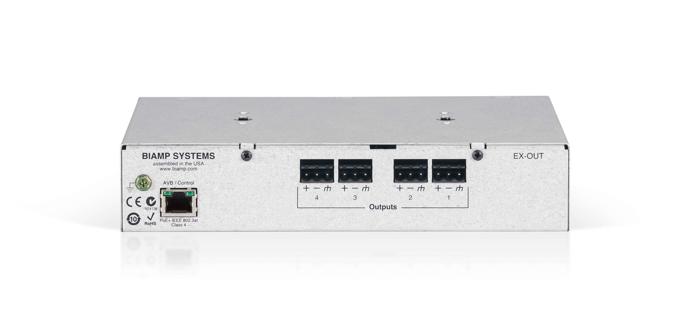 Biamp Tesira 4 channel mic/line output expander PoE+