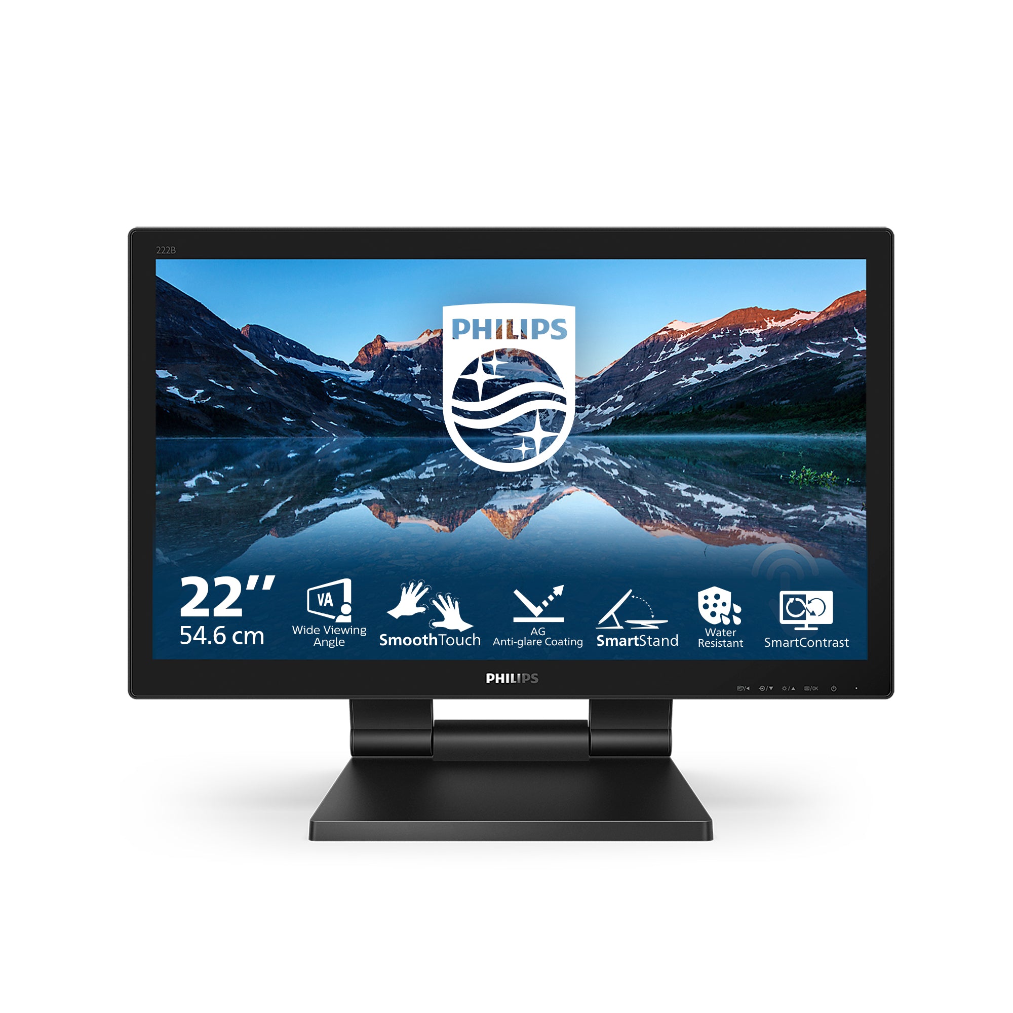 PHILIPS 222B9TA 21.5p FHD Touch 16:9 VA 60Hz HAS 184 D-SUB DVI HDMI 1.4 DP 1.2