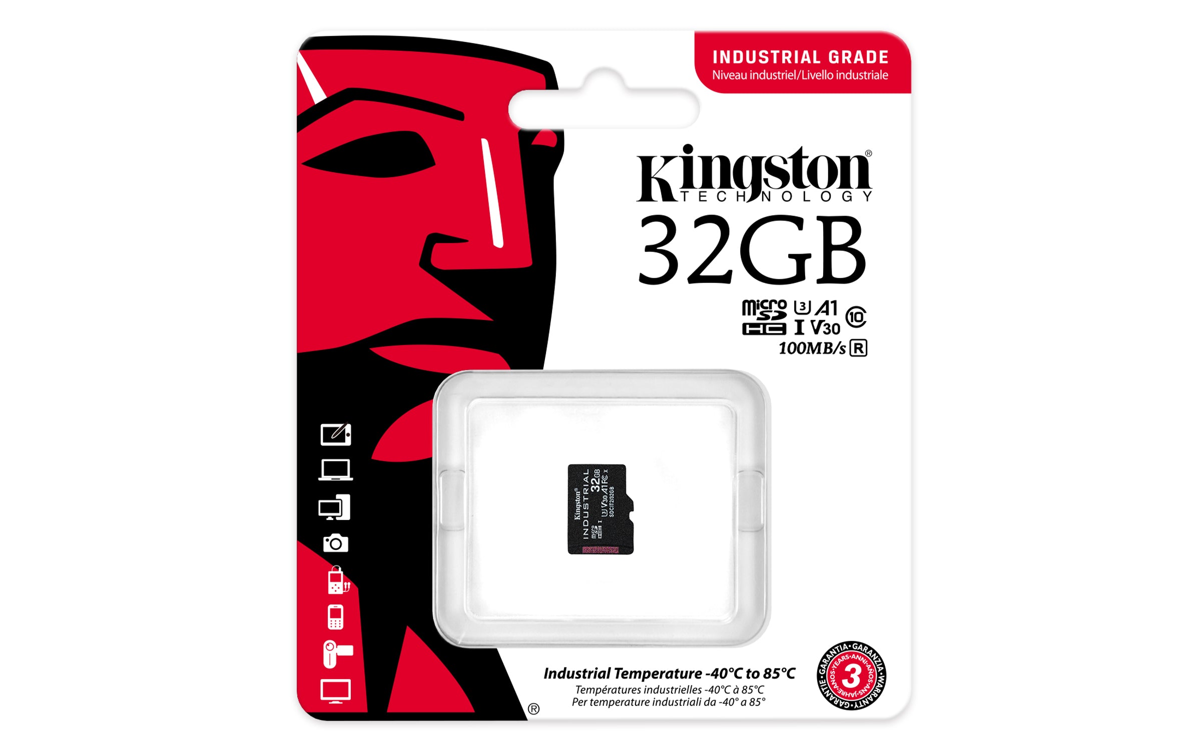 KINGSTON 32Go microSDHC Industrial C10 A1 pSLC Card Single Pack w/o Adapter