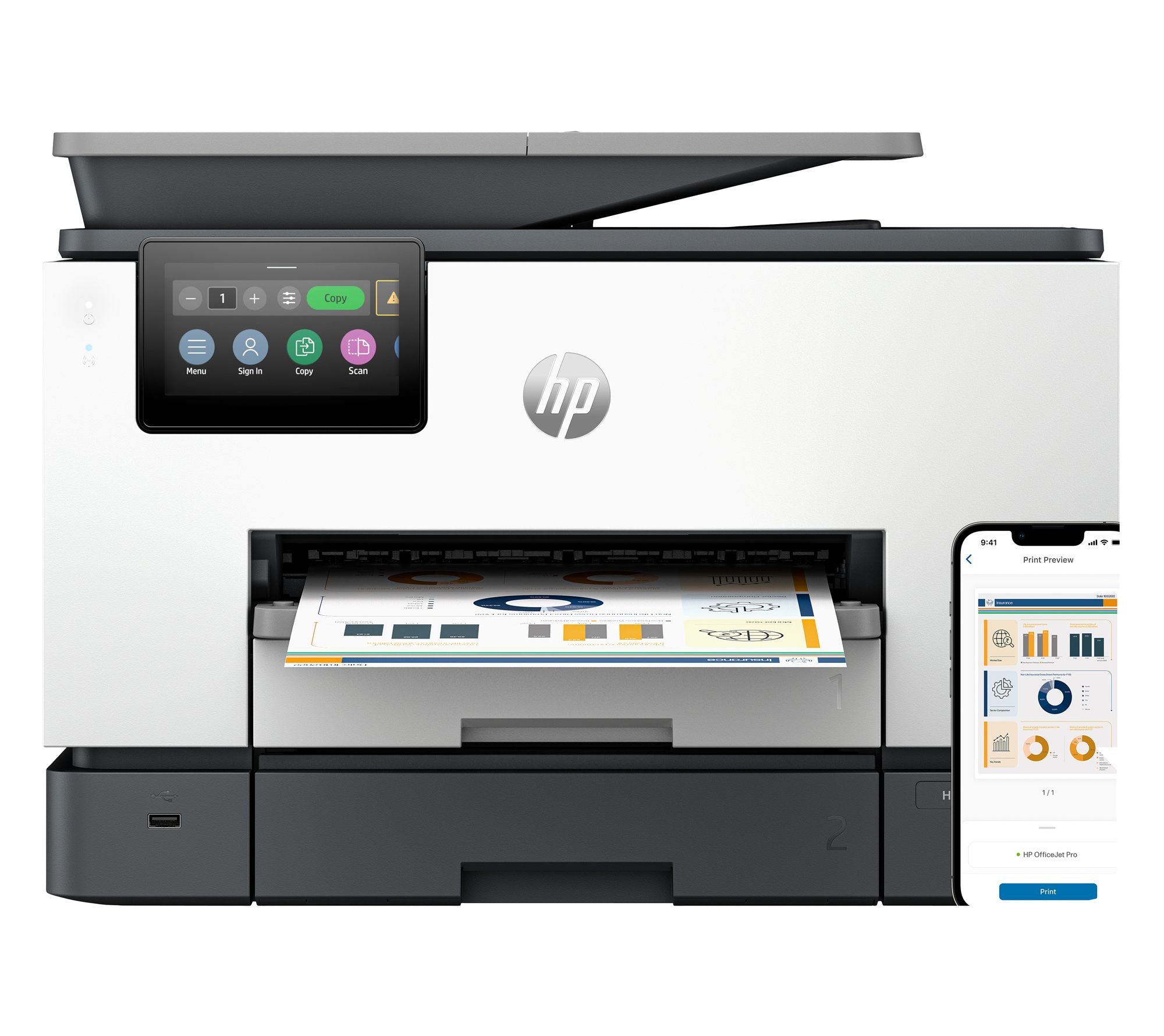 HP 4U561B#686 OfficeJet Pro 9130b Imprimante Couleur Tout-en-Un Sans Fil