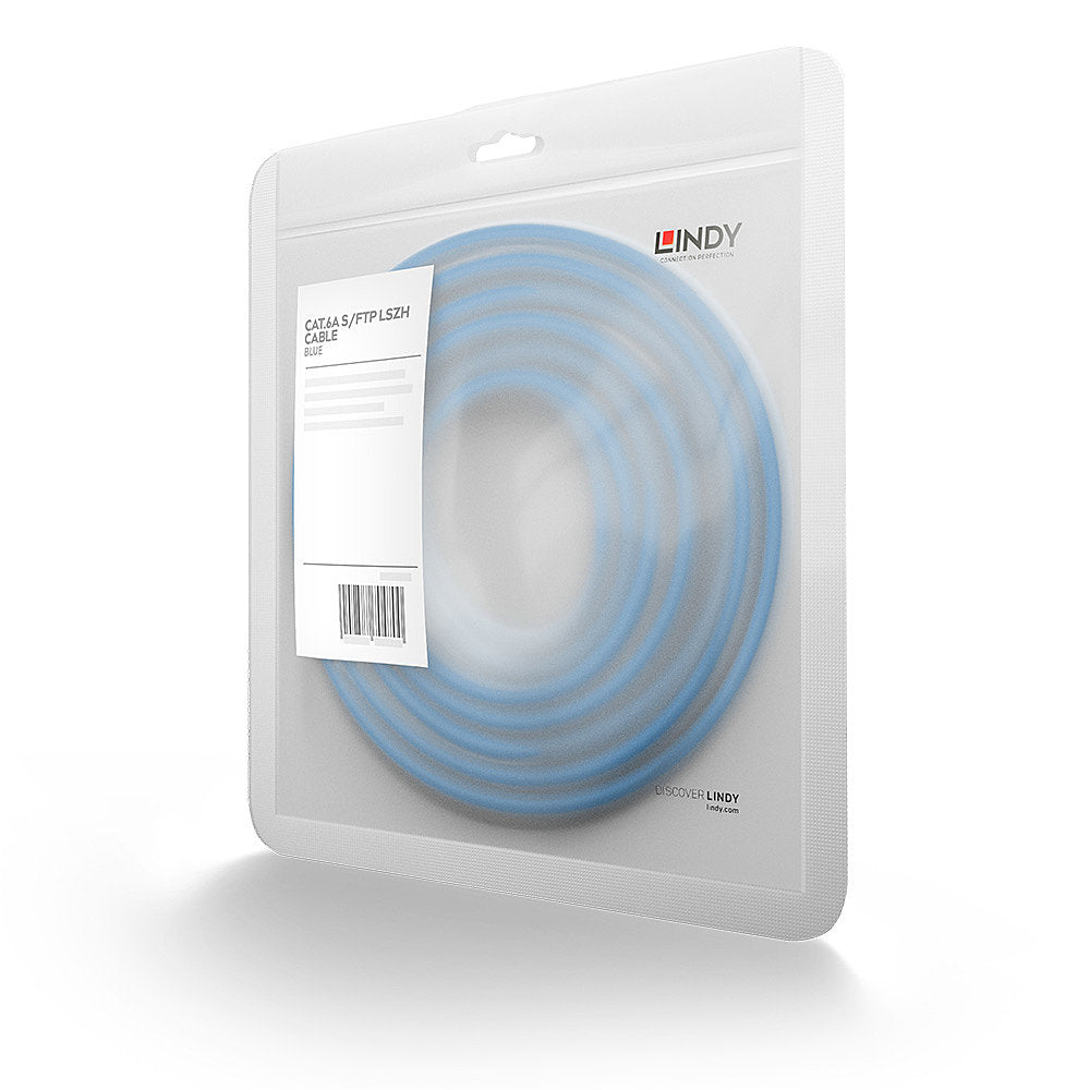 LINDY S/FTP Cat.6A Cable Blue 20m LSOH incl. Testprotocol
