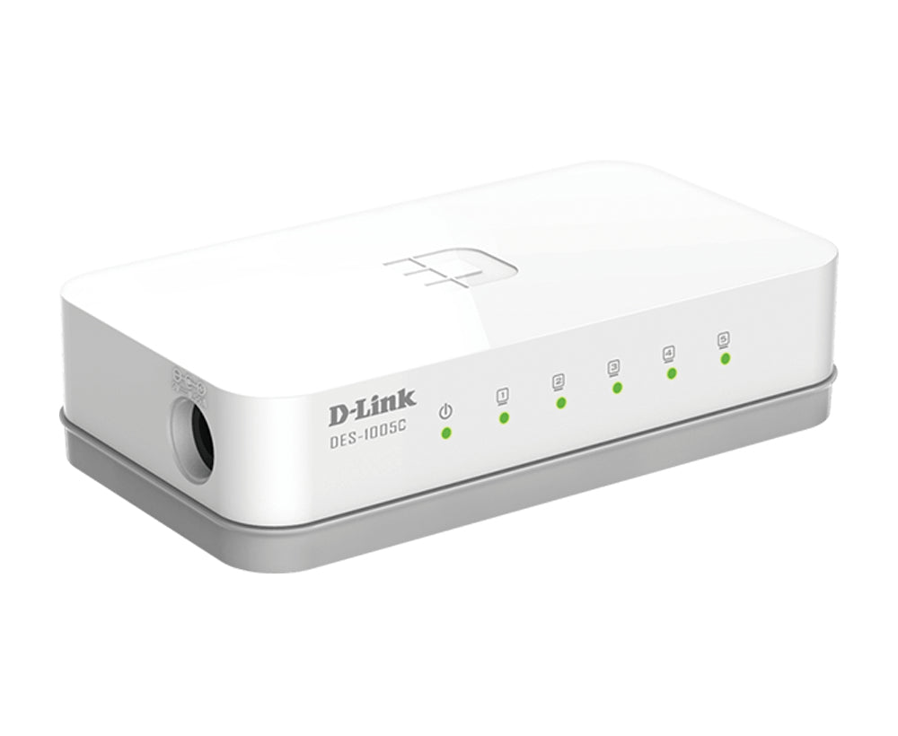 D-LINK 5ports 10/100 Mbps - Plastique - Conception économe en énergie et silencieuse