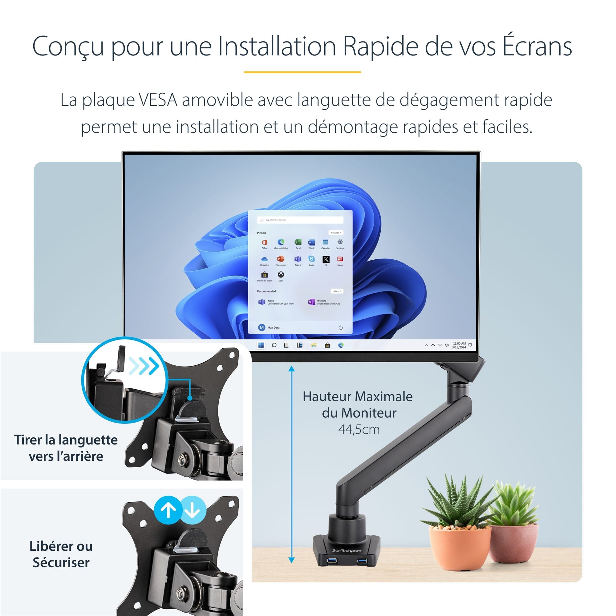 Desk Mount Monitor Arm w/USB - 34in LCD