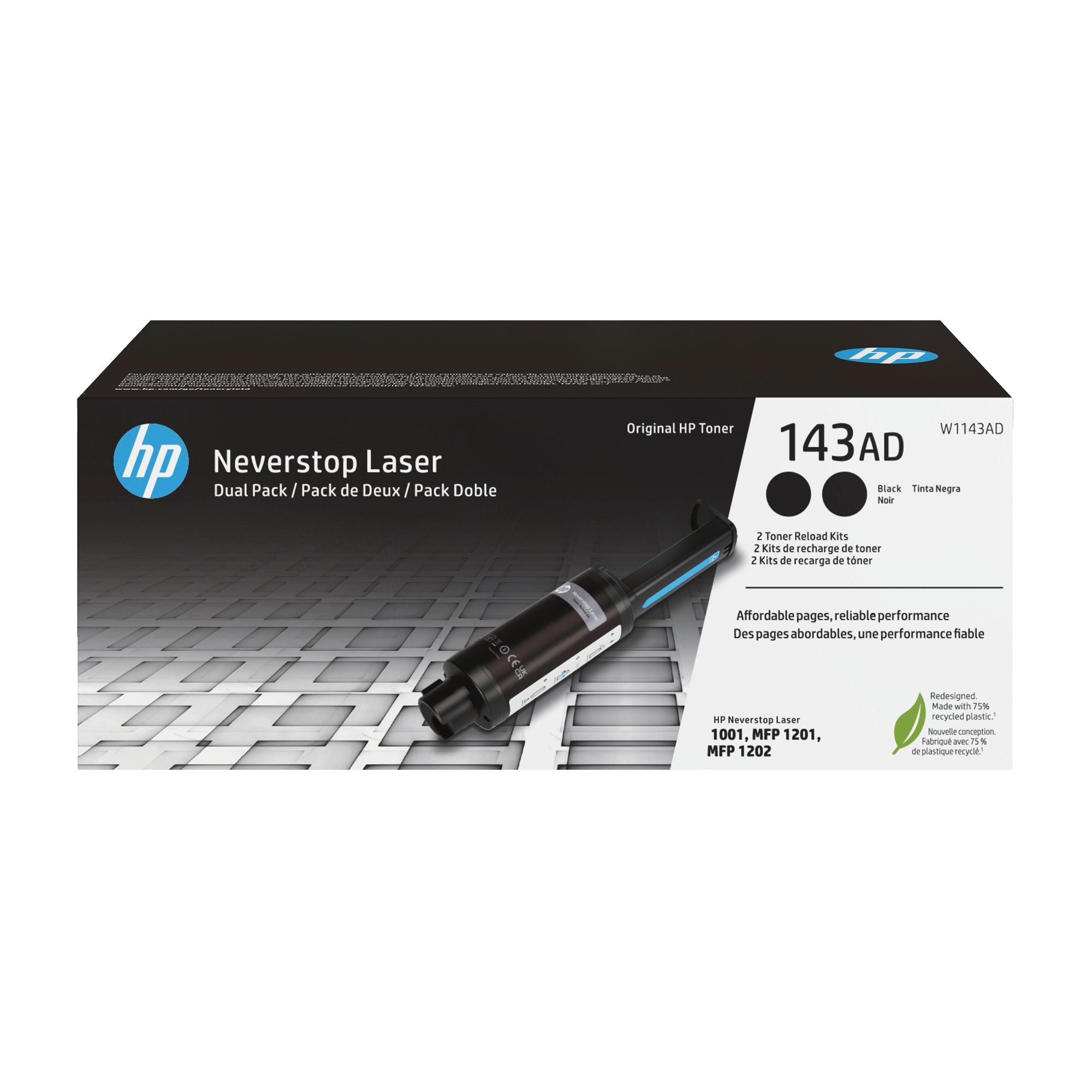 HP 143AD Neverstop Toner Reload Kit 2-Pack