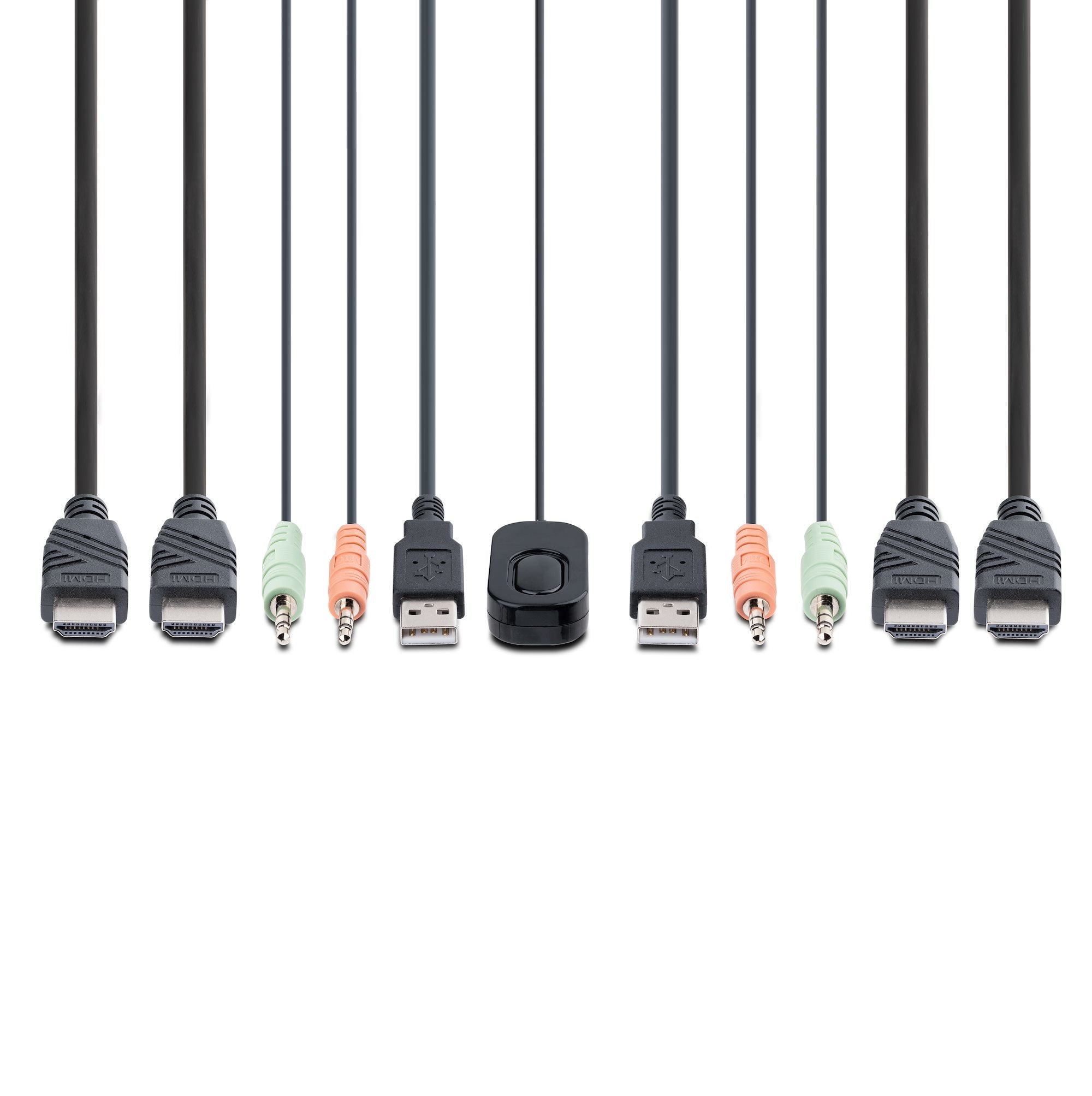 2-Port Dual-Monitor Cable KVM Switch