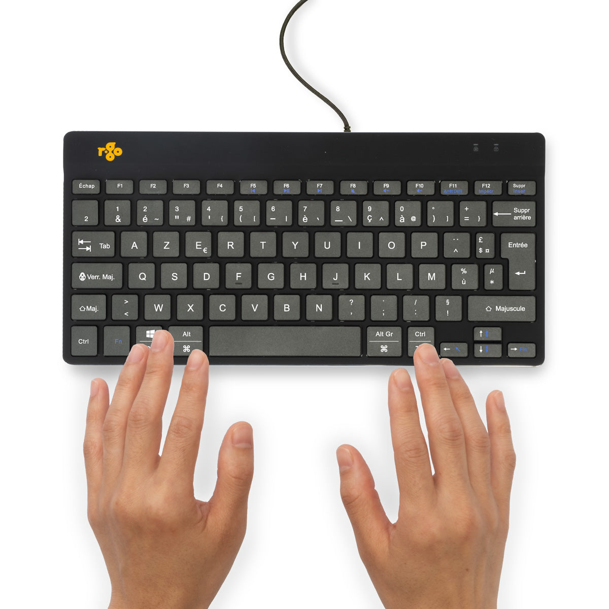 R-GO TOOLS Clavier ergonomique Compact Break, filaire noir