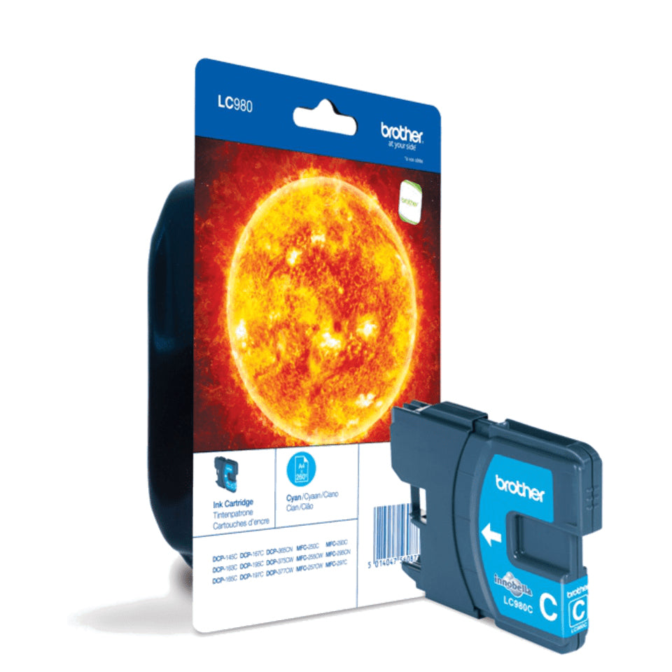 BROTHER LC-980 cartouche d encre cyan capacité standard 5.5ml 260 pages 1-pack blister sans alarme