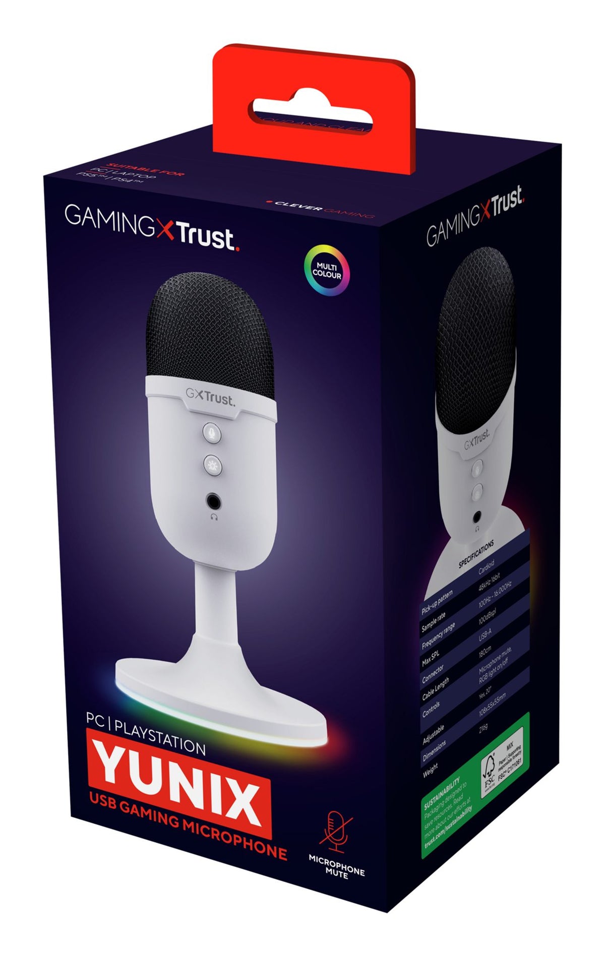 TRUST Microphone streaming YUNIX - White