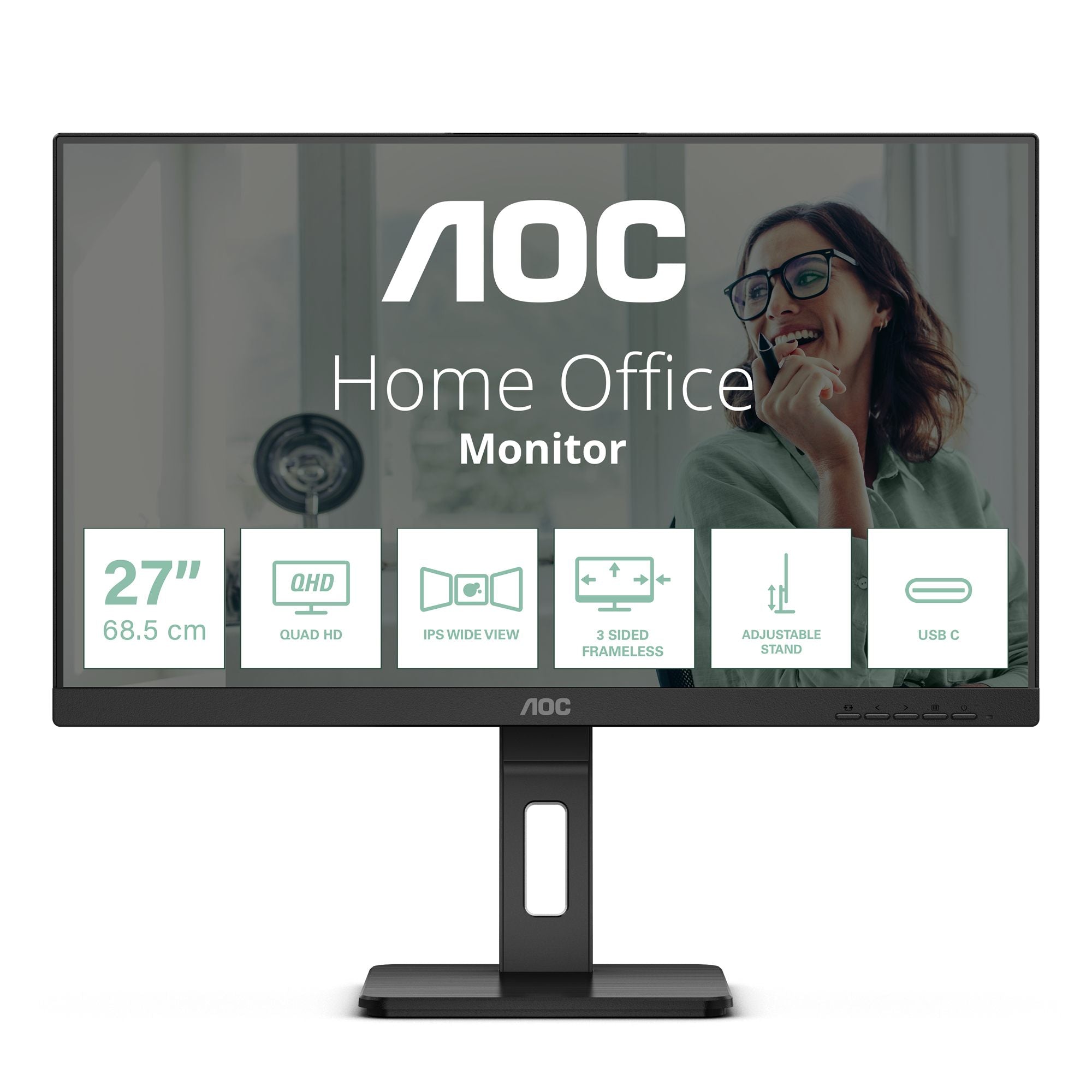 AOC Q27P3CV 27p VA TFT 2560x1440 HDMI DP USB Black