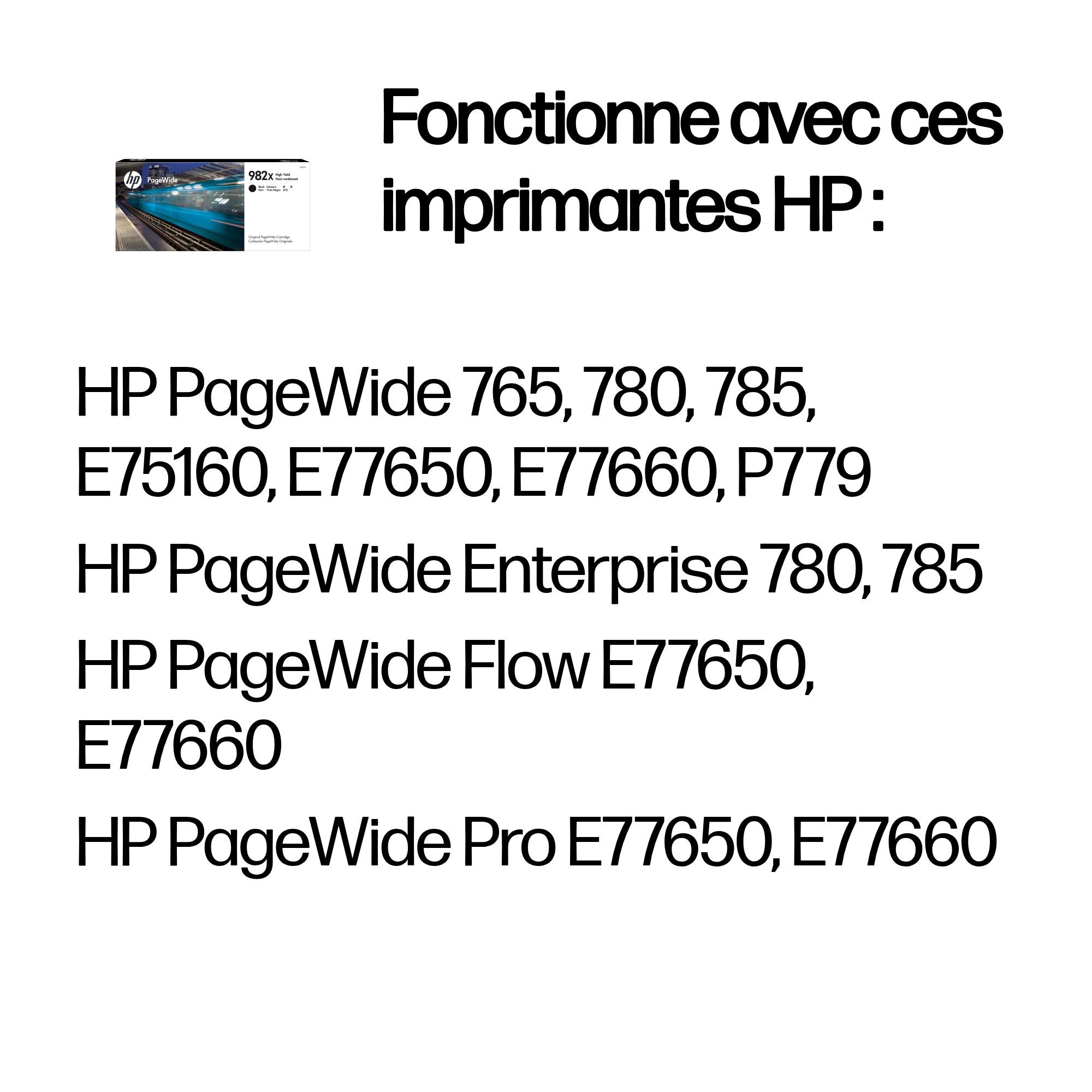 HP 982X High Yield Black Original PageWide Cartridge