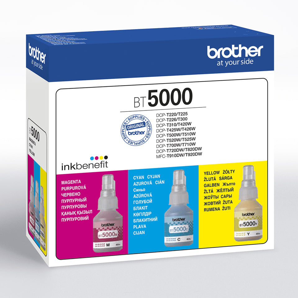 Brother BT5000CLVAL cartouche d'encre 3 piece(s) Compatible Cyan, Magenta, Jaune