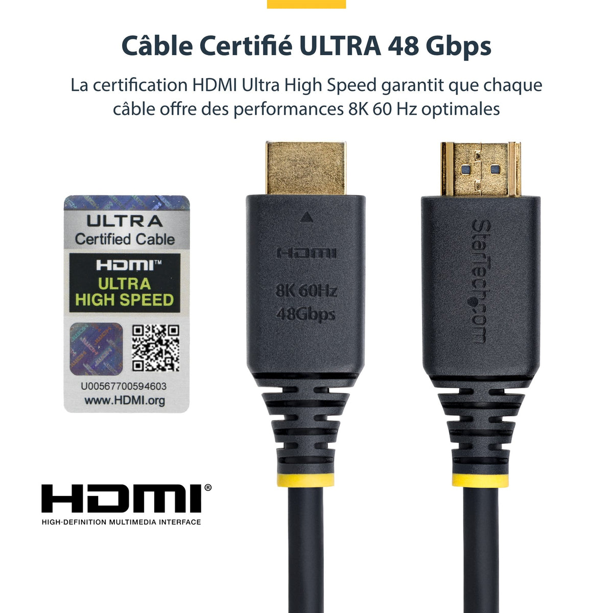 2m 6.6ft HDMI 2.1 Cable 8K Certified
